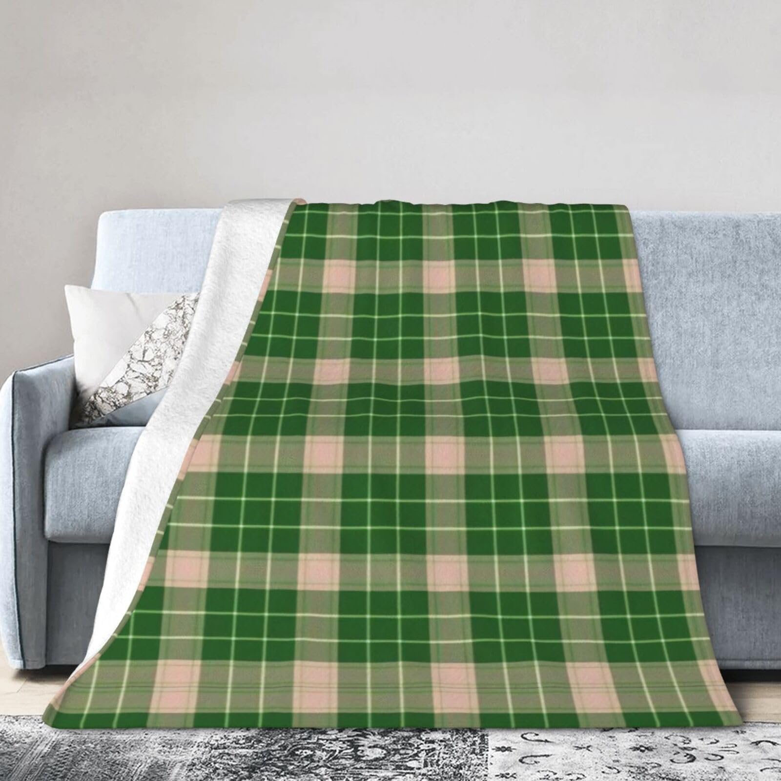 ERTDFXCV Water Melon Plaid Tartan Blanket 80"x60"