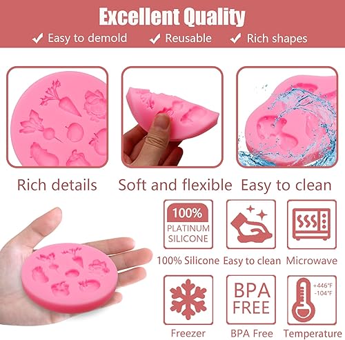 Miniatura 3 de Molde de silicona en forma de hongo en forma de hongo, molde para llavero de verduras para dulces, chocolate, decoración de pasteles, dulces,