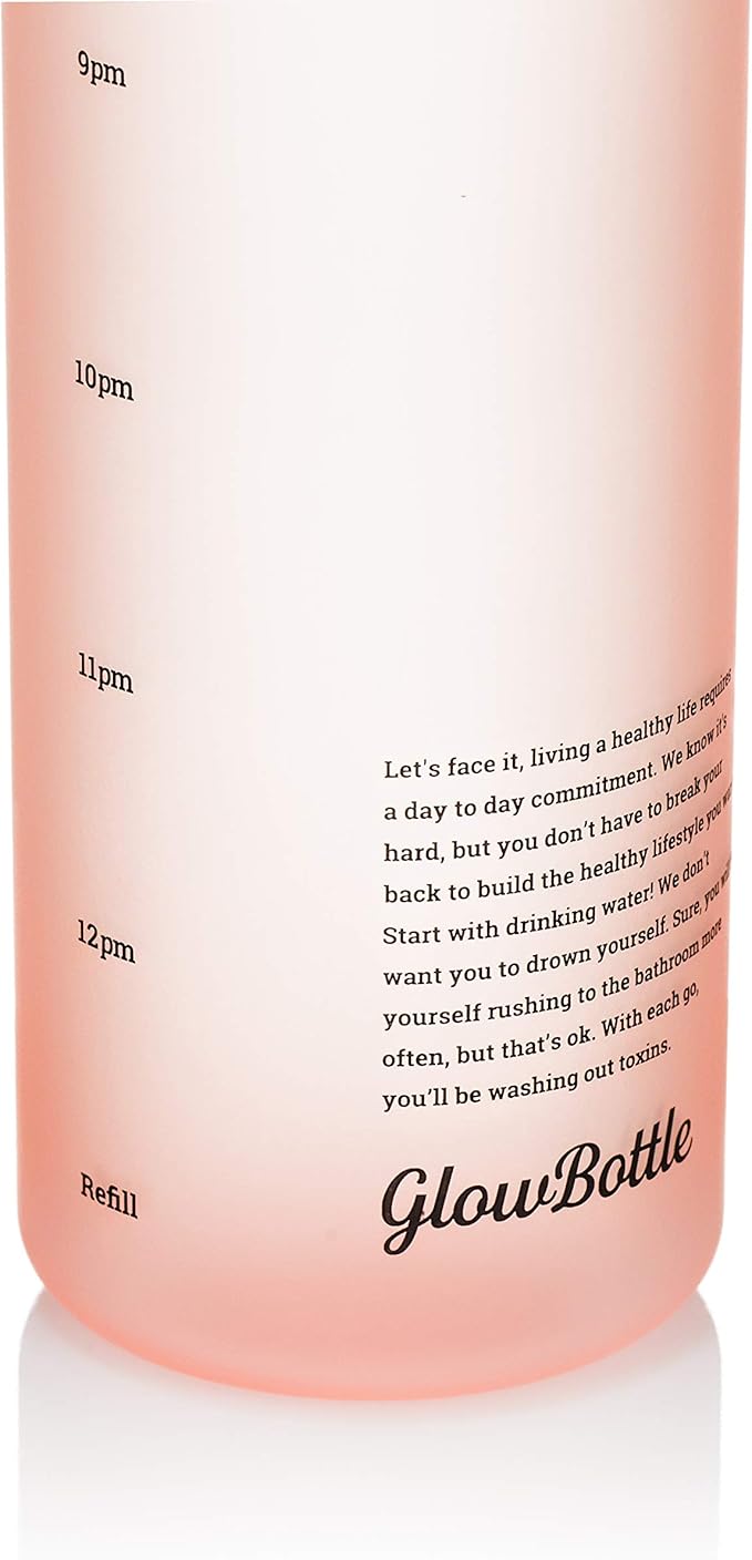 Glow Bottle Motivational Water Bottle with Time Marking, 1 Litre,1 Bottle :  Amazon.de: Sports & Outdoors