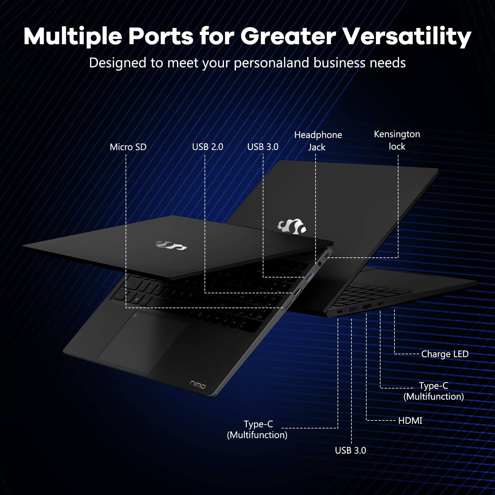 NIMO 15.6" IPS FHD-Gaming-Laptop,AMD Ryzen 5 6600H 6 Cores 32GB DDR5 RAM 1TB SSD (Beat i7-1165G7, Up to 4.5GHz) AMD Radeon 660M GPU-Computer with 100W Type-C Charger Backlit Keyboard Win 11