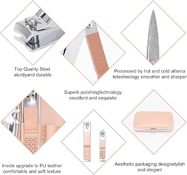 9 Pcs Manicure Pedicure Kit, Nail Clipper Personal Grooming Set, Care Gift