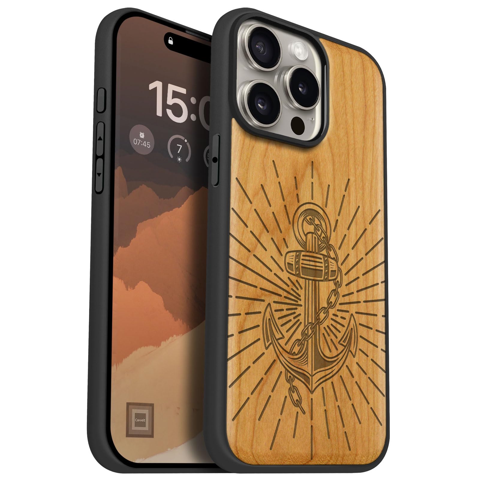 Coque bois iPhone 15 Pro Max Magsafe gravée, une idée cadeau idéale - 8