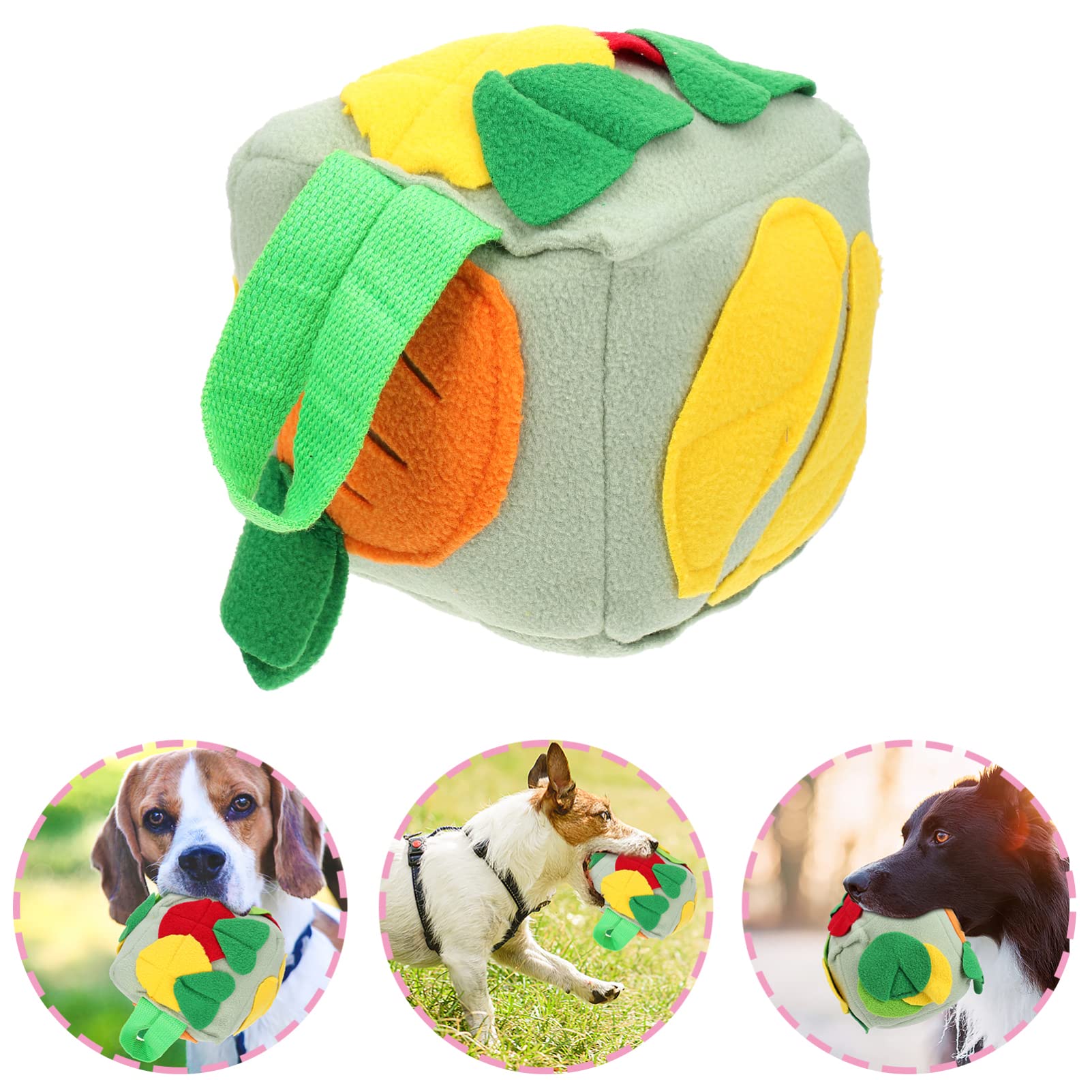 POPETPOP 3piezas Bola De Alimentación Interactiva para Perros Juguete Olfativo Resistente para Estimulación y Diversión Casa Fresco