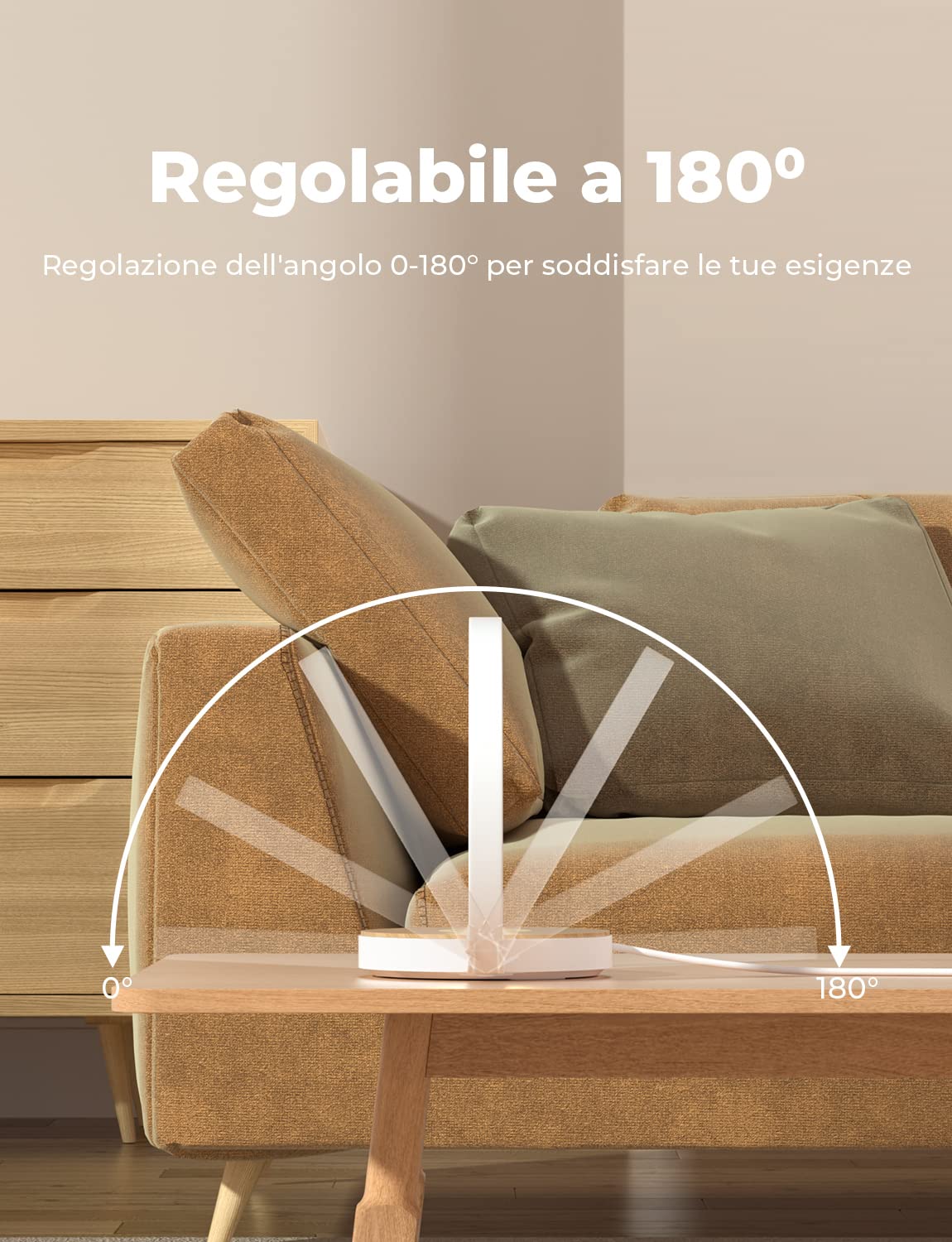 Lampada da Comodino a 3 intensità con Caricabatterie Wireless Controllo Touch Lampada da Tavolo Lampada da Scrivania | Design Moderno, Per Camera Da Letto, Scrivania, Soggiorno, Luce Notturna a LED