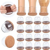 Vista 30 de Ezprotekt 16 piezas de protectores de patas de silla de silicona rectangulares, cubiertas de patas de muebles de fieltro rectangulares negras