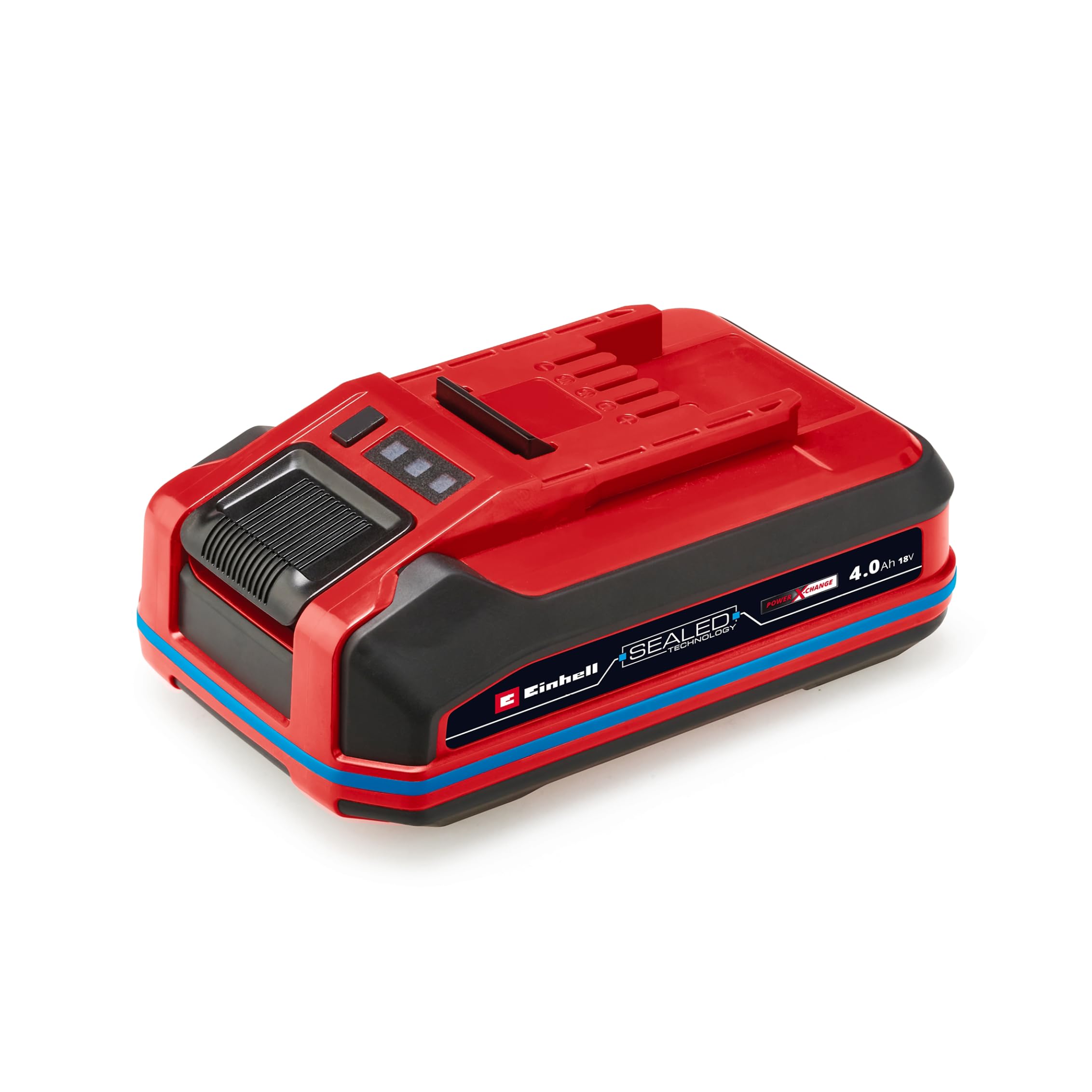 Original Einhell 18 V 4,0 Ah SEALED Power X-Change PLUS (18 V, impermeabile e antipolvere, classe IP57, uso universale con tutti i dispositivi Power X-Change, caricabatterie escluso)