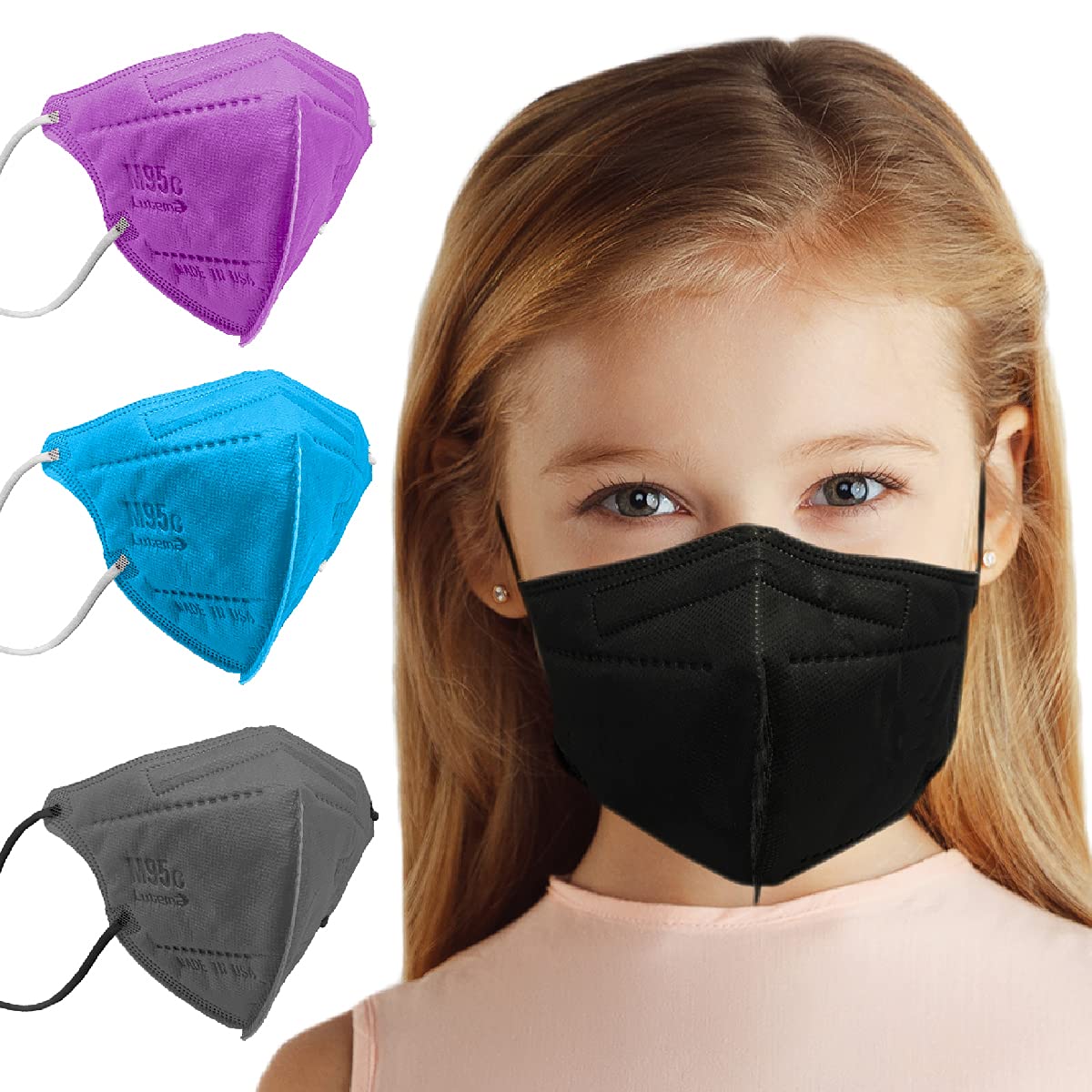 5 Layer Protection Breathable Kids Face Mask Obsidian Black Made i | amzdealz