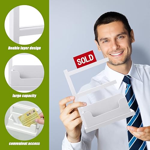 Miniatura 3 de Soporte para tarjetas de visita de bienes raíces, suministros de madera para agentes inmobiliarios, soporte para tarjetas de visita de granja,