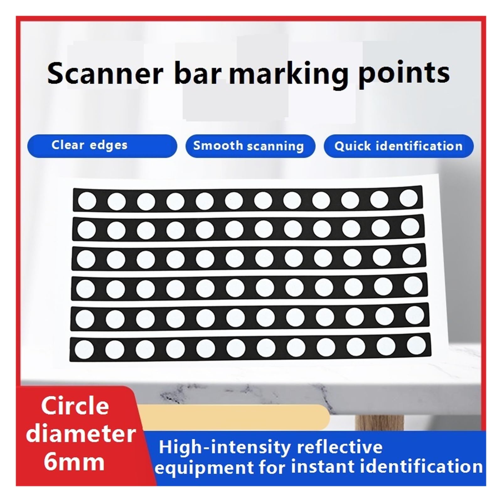 Verbrauchsmaterial For Laserscanner, Kreisförmiger Durchmesser 6 Mm, Hochreflektierende Streifenmarkierungspunkte – 20 Blatt Vielseitig Einsetzbar