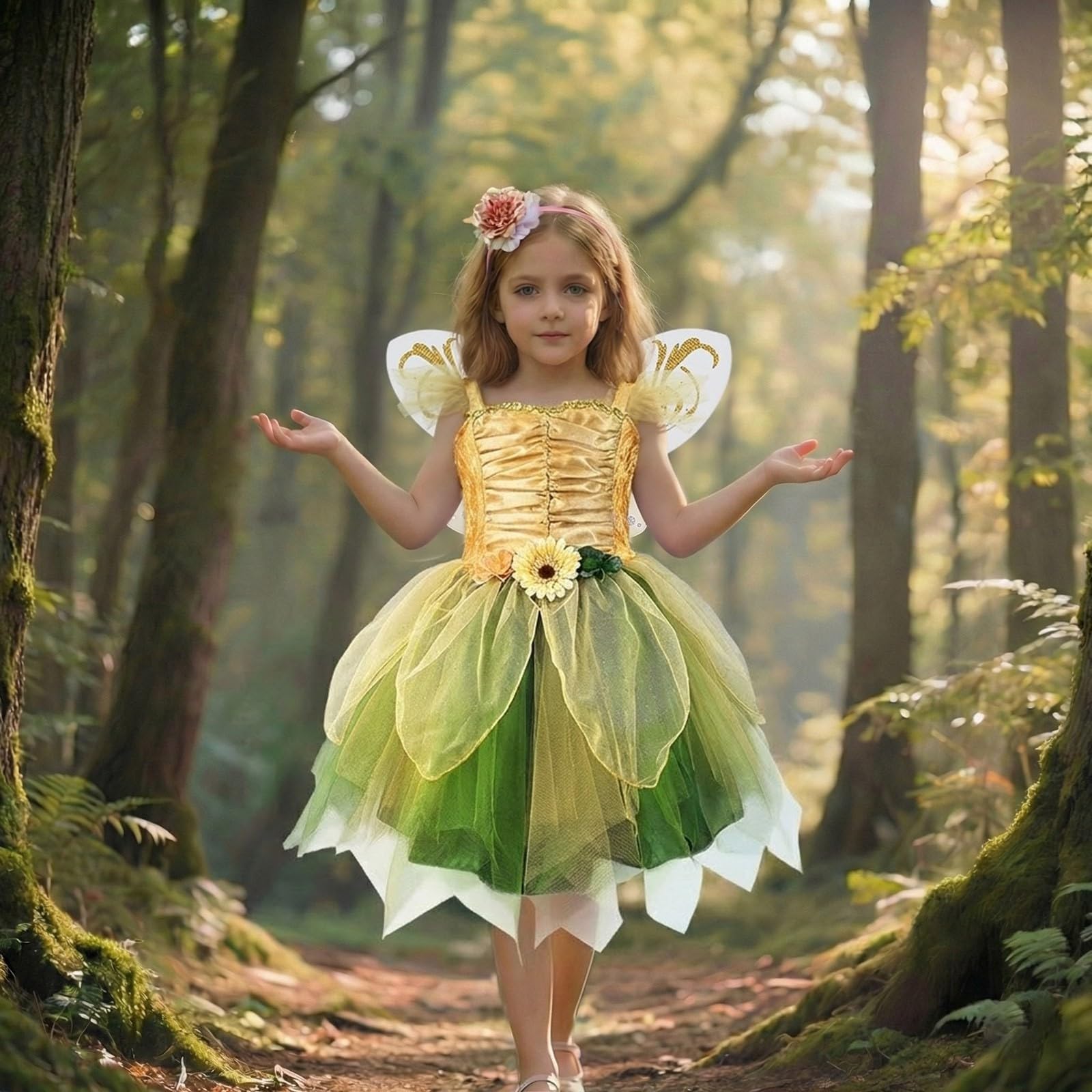 DéGuisement Halloween Enfant,DéGuisement De FéE Pour – Costume EspièGle D'Halloween Anniversaires Et Jeux De RôLe En Vaporeux Parfait Pour FêTes ScèNes Et Toute Saison