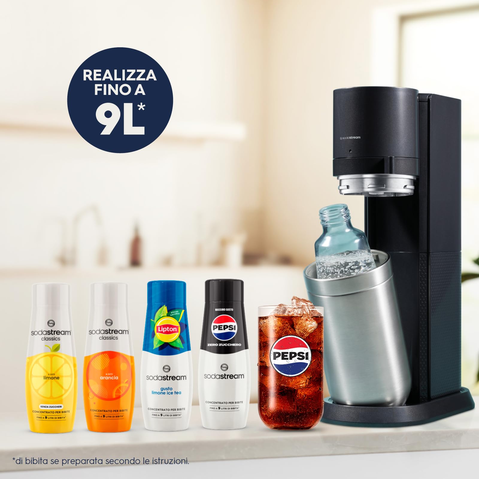 Sodastream Duo Megapack, Gasatore D'Acqua per Trasformare L' Acqua in Acqua Frizzante, colore nero