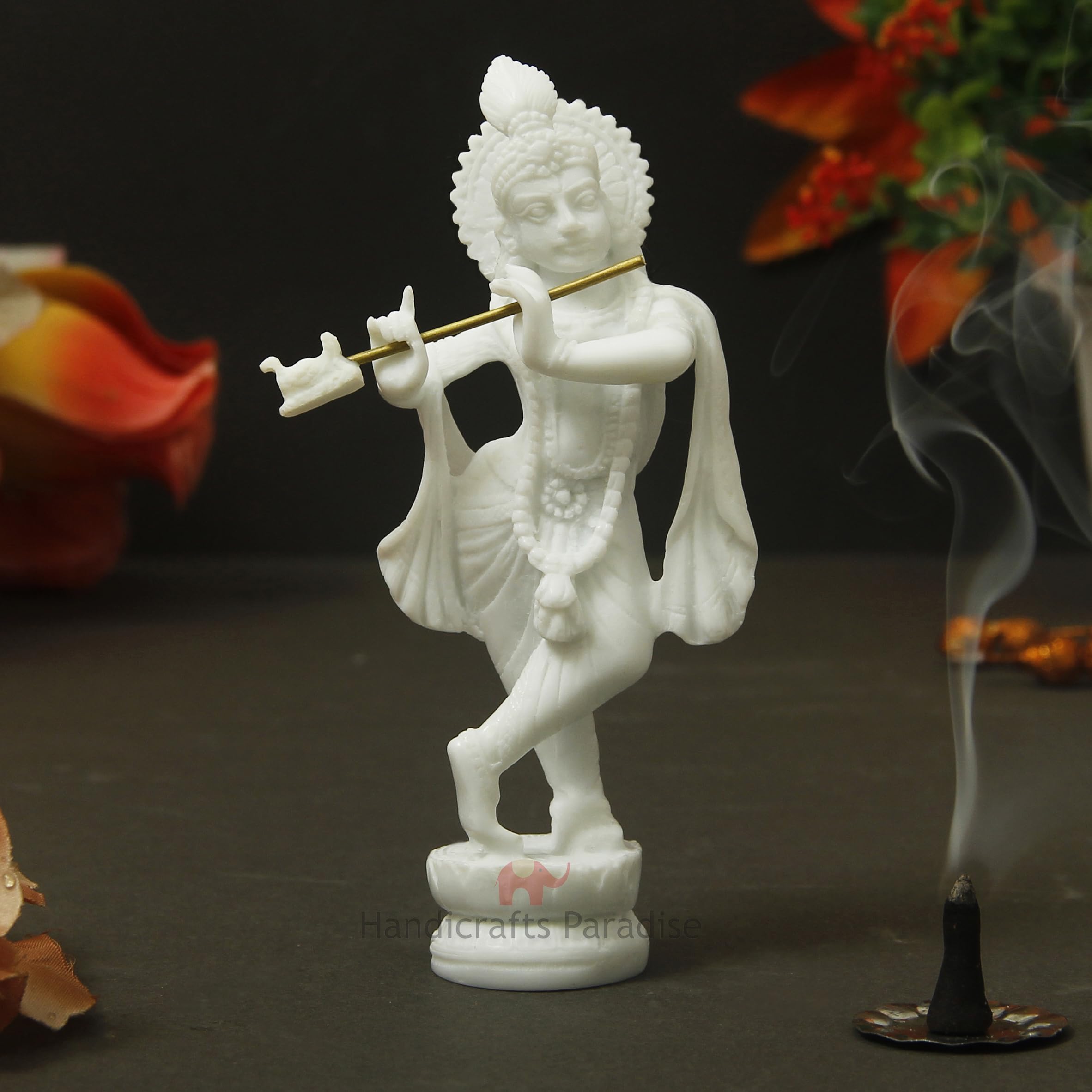 Handicrafts Paradise Resin Standing Krishna Idol (6.4 cm x 3.8 cm x 14.6 cm)