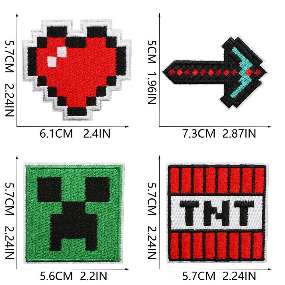 Amazon.co.jp: マイクラ ワッペン 12枚セット ホラー刺繍 アイロン