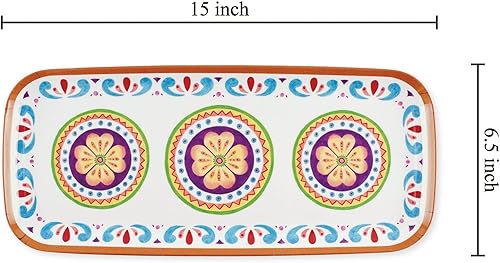 Miniatura 23 de UP ware Harvest - Bandeja de melamina de calabaza, bandeja rectangular de 15 x 6.5 pulgadas, bandeja de alimentos sin BPA para entretenimiento