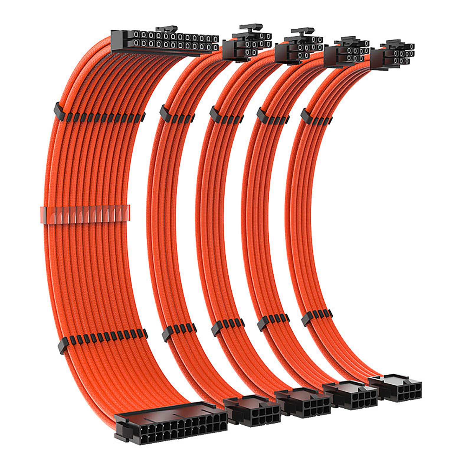 Cable de extensión de corriente PCIE de 24 pines, 6 + 2 pines, 4 + 4, cable trenzado de nailon para placa base, cable divisor