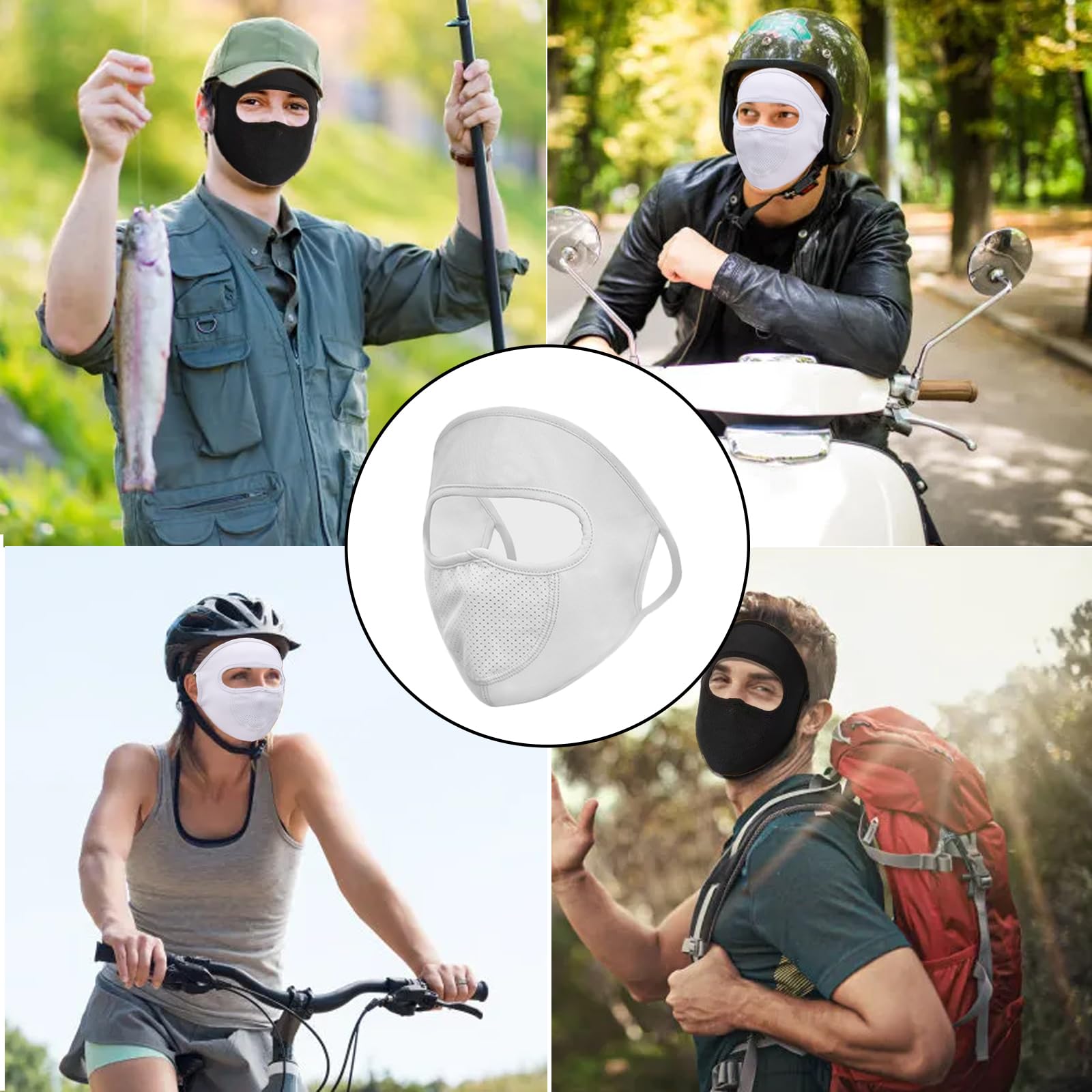 2 Pezzi Visiera Integrale Protezione UV, Maschera per protezione solare, Multifunzionale Seta e Lavabile Protezione UV per il viso Moto Ciclismo Sport Maschera per Outdoor