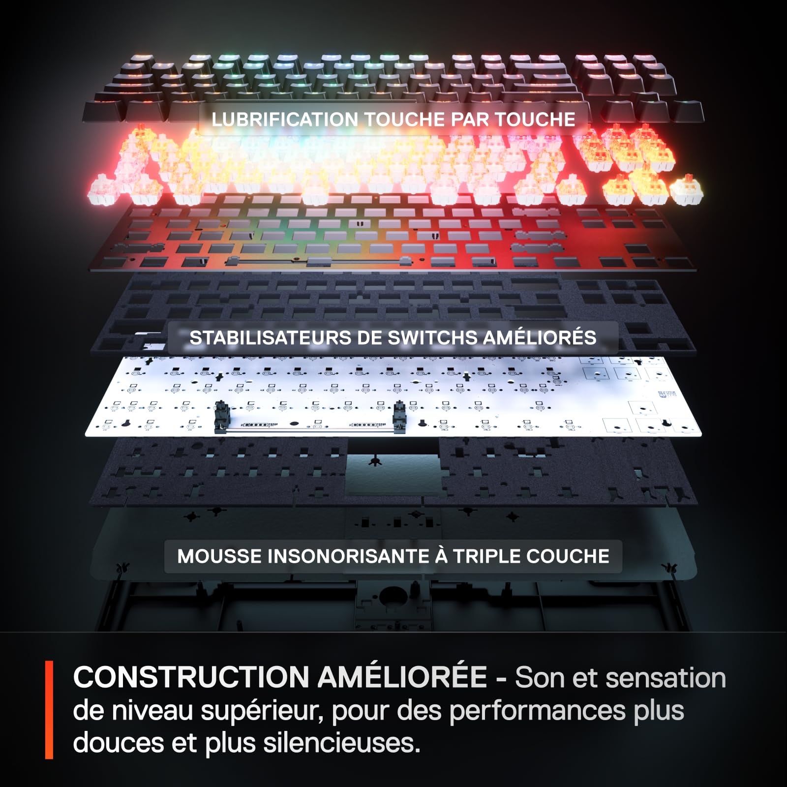 SteelSeries Apex Pro Mini Gen 3 Switchs OmniPoint 3.0 - Actionnement Ajustable - Rapid Trigger - Préréglages prêts à Jouer - Mode Protection - Rapid Tap/SOCD - OLED - Capuchons PBT - Format FR AZERTY