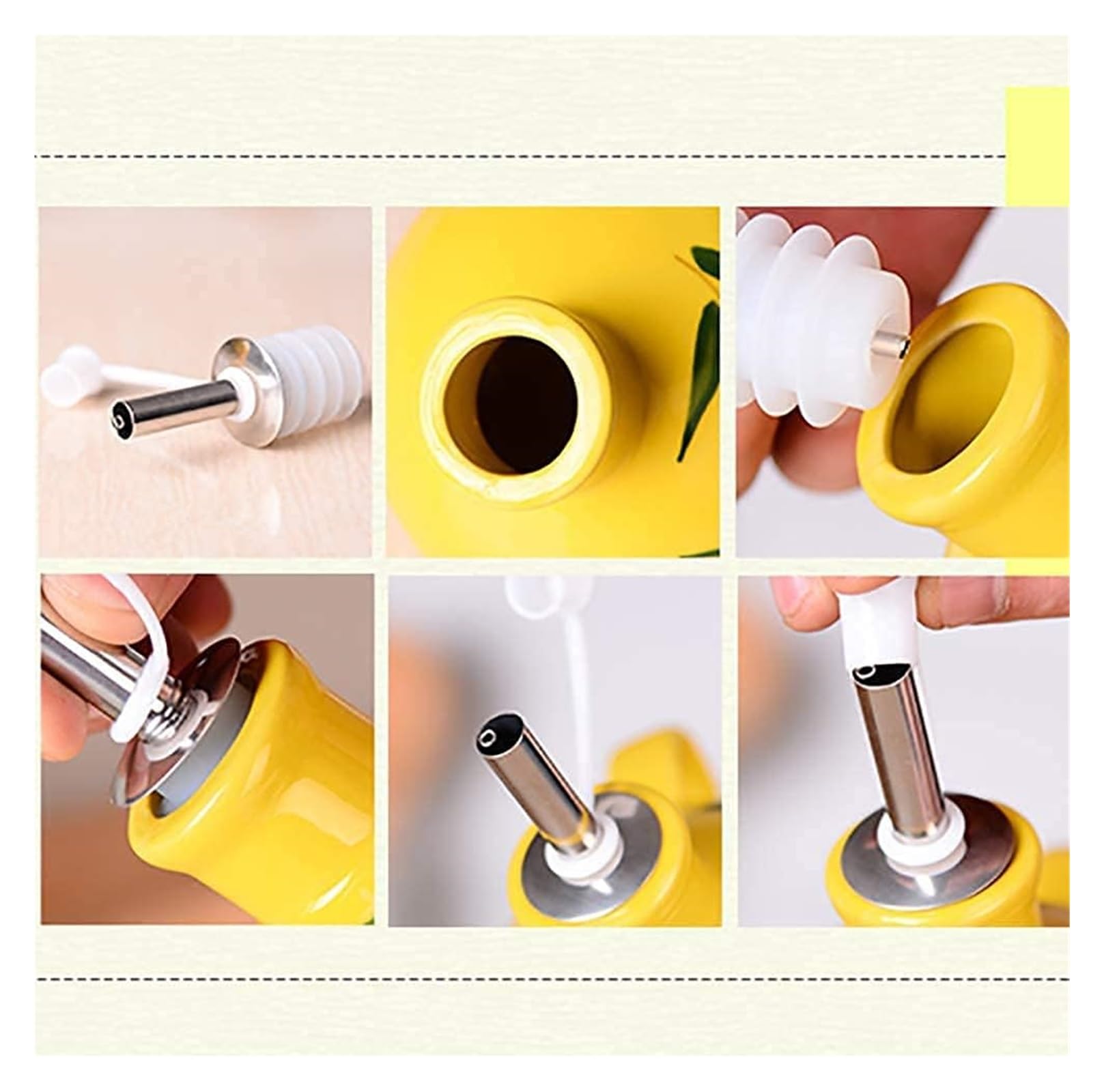 Distributore di Olio E Aceto, Dispenser di Olio E Aceto, Set di Bottiglie per Olio E Aceto, Contenitore per Condimenti Antipolvere E Anti-Perdite, capacità 300 Ml,