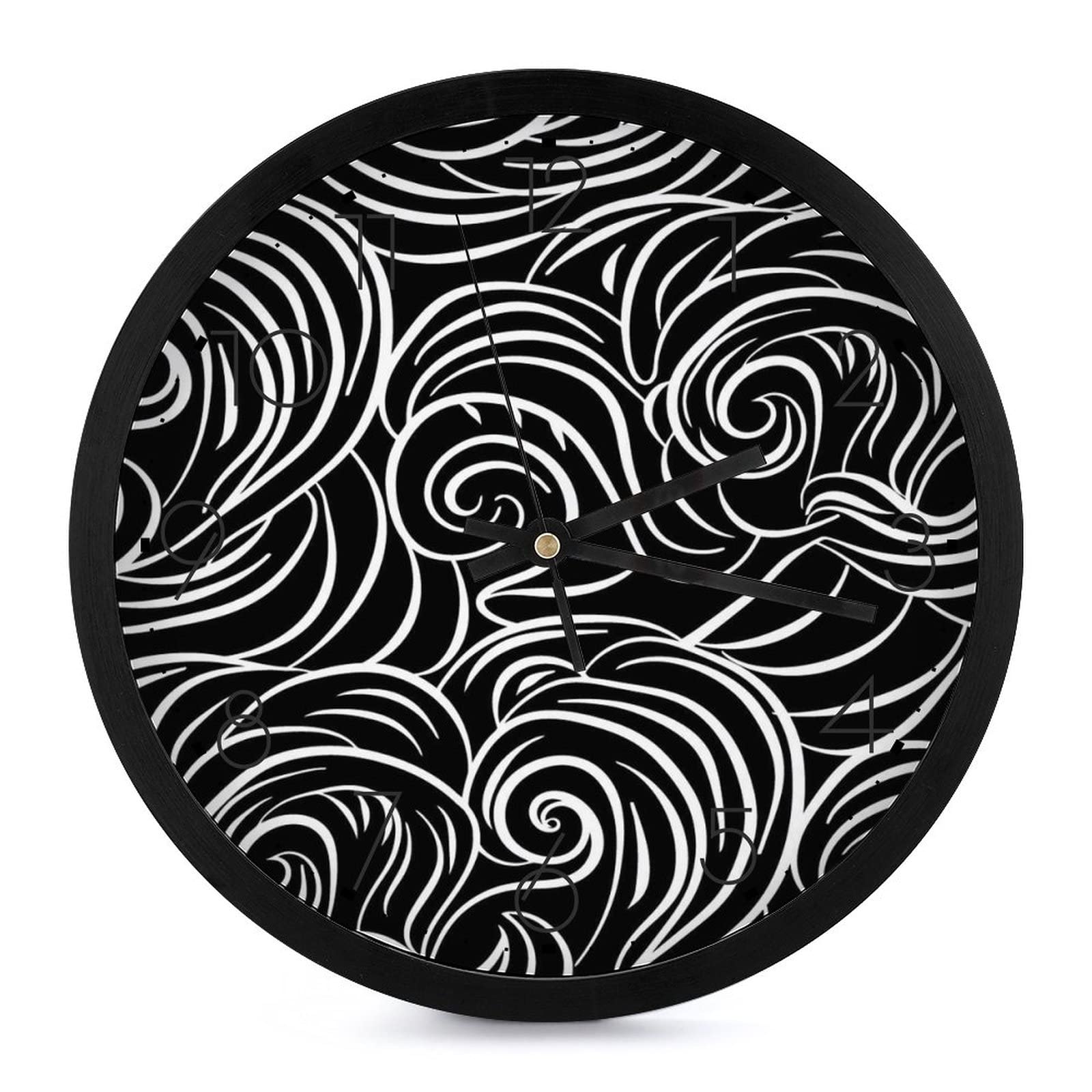 Horloge murale serpent noir silencieuse pour salon et maison moderne