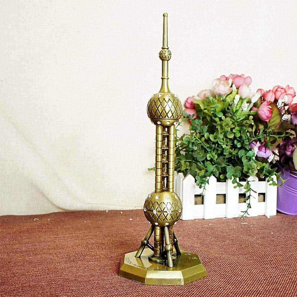 HEEPDD Oriental Pearl Tower Ornament, 7.1in Shanghai Collectible Model Building Statue for Arts Craft Office Home Desktop Decor - Image 3