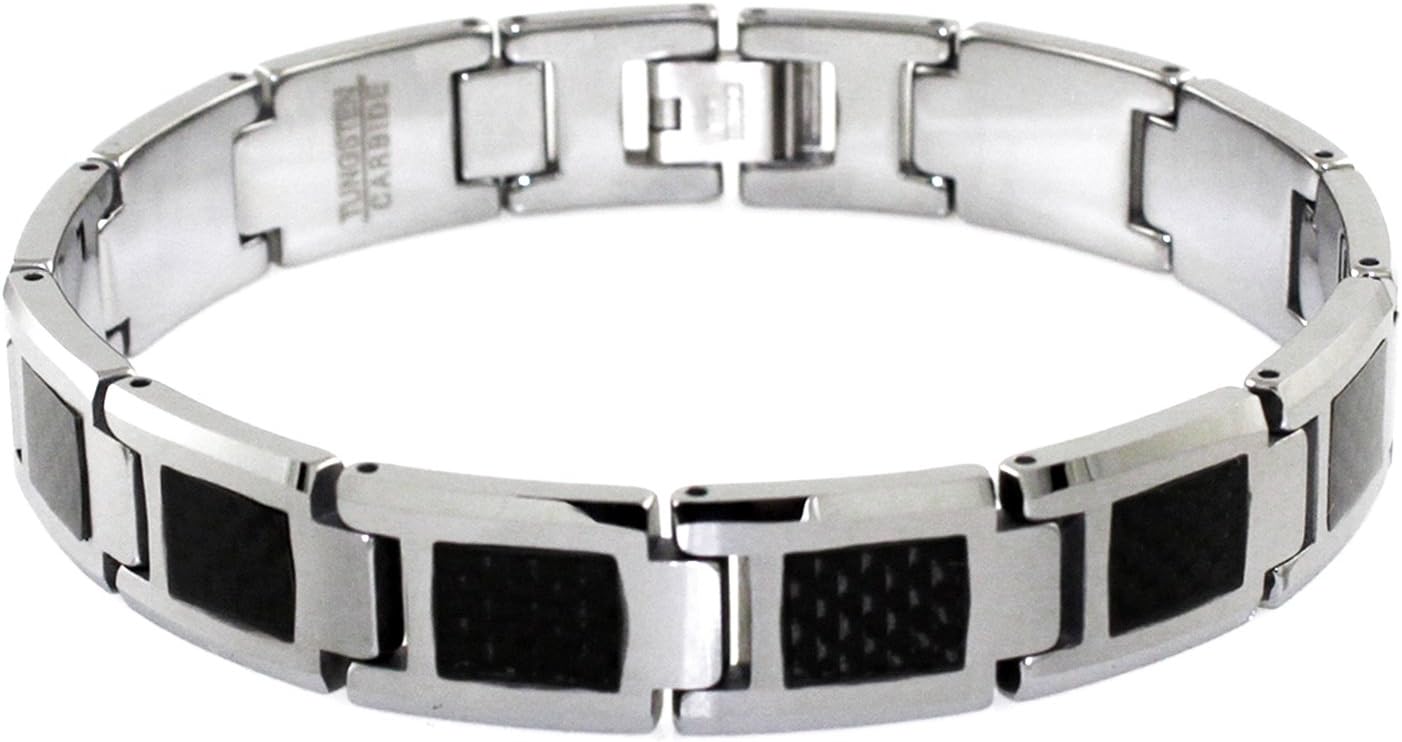 Men's Link Bracelets | Tungsten | Scratch-Resistant | Variety of Styles | Adjustable | Includes Jewerly Box