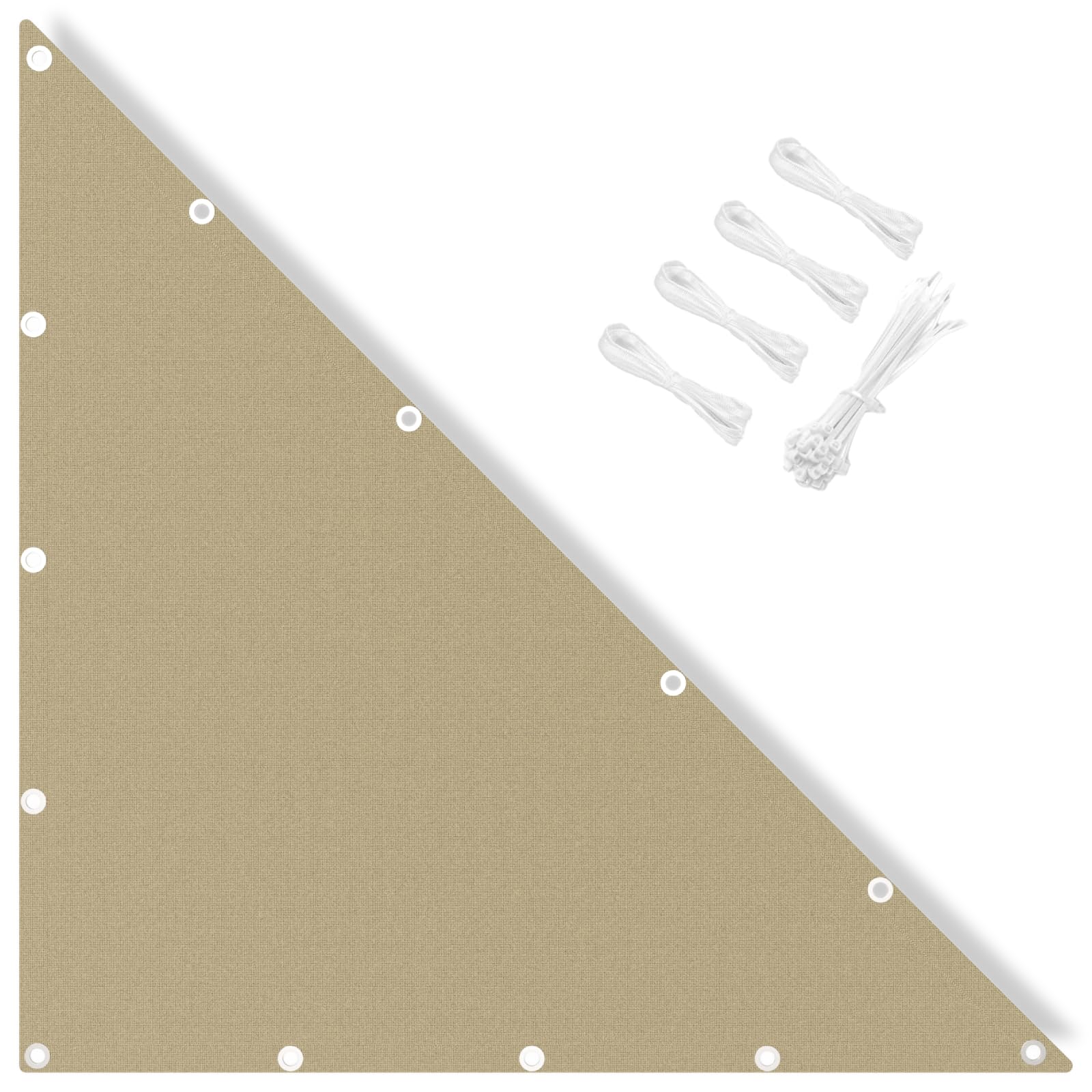 MissYolo Triangle Sun Shade Sail Waterproof 3.5x3.5x4.95M - Outdoor Right Angle Sun Shade Canopy with 95% UV Protection for Backyard, Pool, Patio & Garden Activities and Family Use-Khaki — image 1