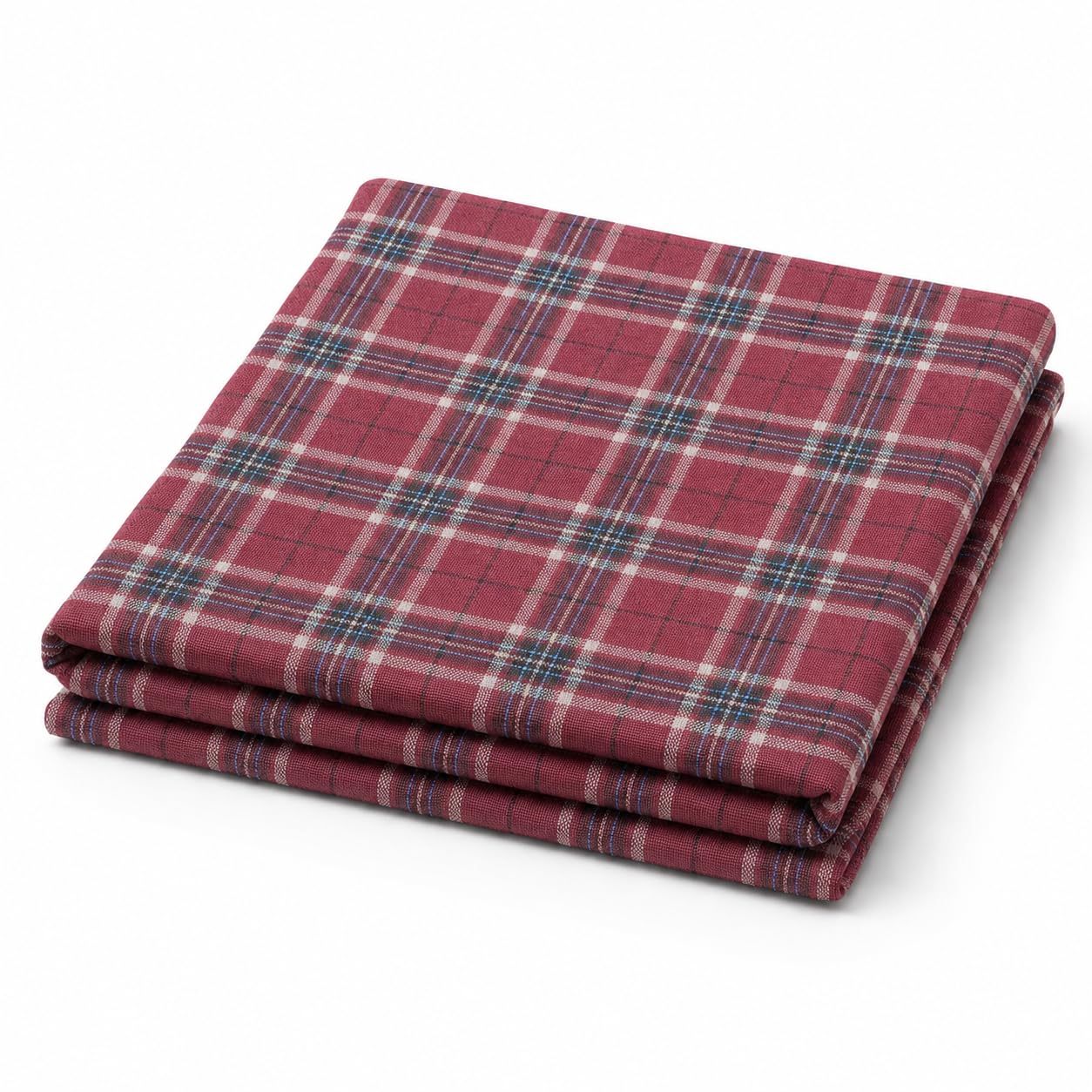 Shirt Fabric For Men | Unstitched | 100% Cotton | Maroon | Classic Checks | Yarn-Dyed Shirting | 1.60m for Shirt (58" Width)-image-2