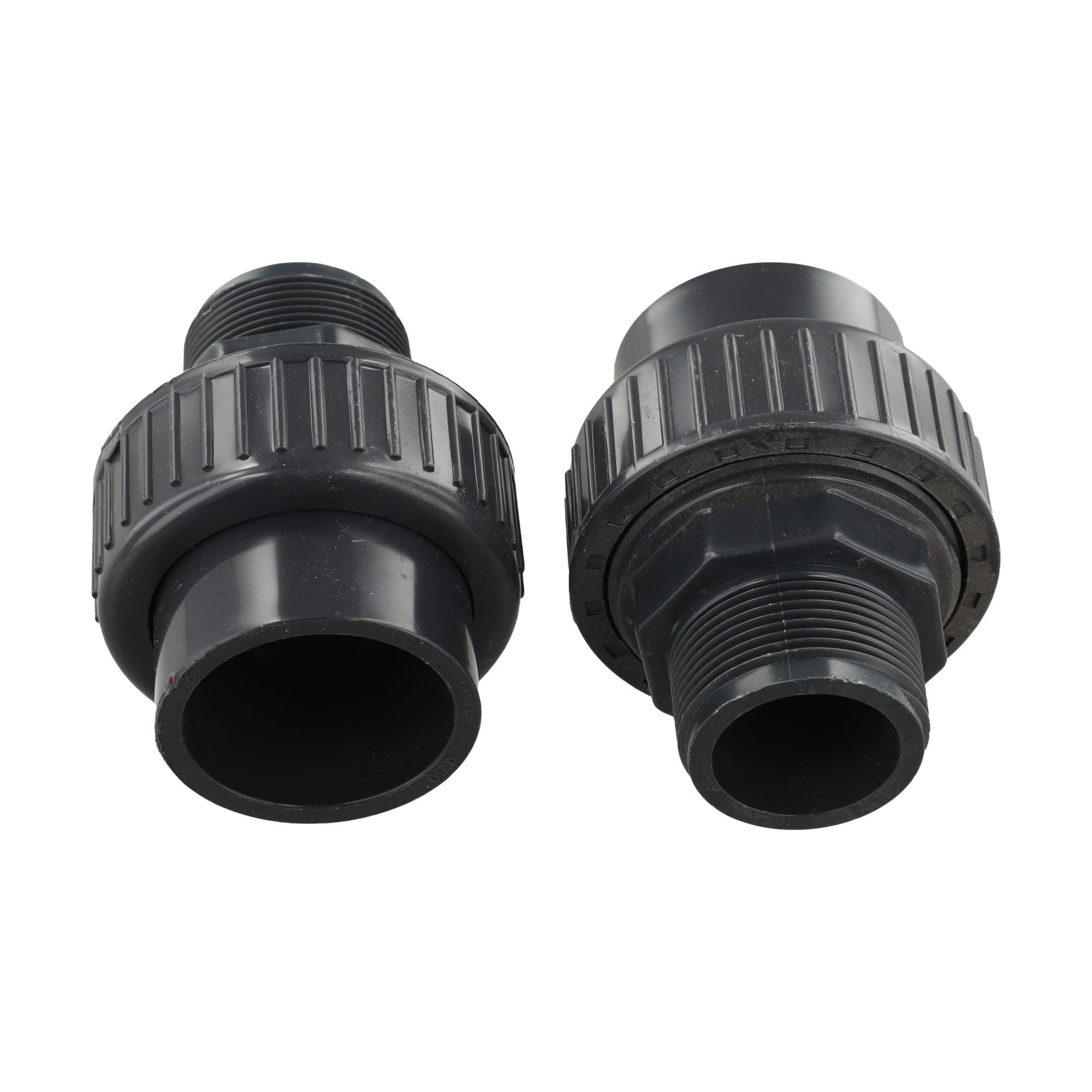 Conector de bomba de piscina de unión de rosca externa, 2 unidades, ajuste de conexión rápida de PVC para bomba de spa y tubería, color negro