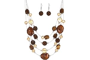 Artisanal Layered Brown Necklace: A Statement of Style and Sophistication