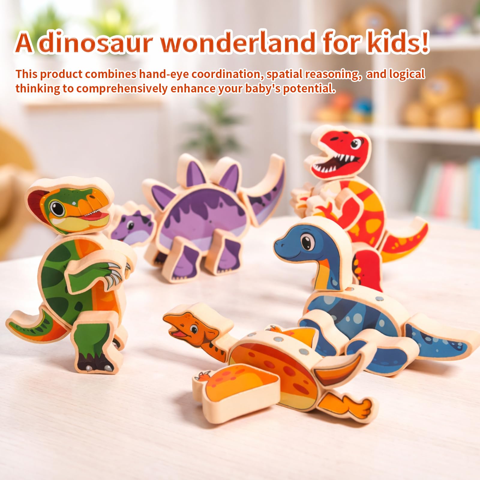 INIFEIDALA Magnetic Dinosaur Building Blocks -2