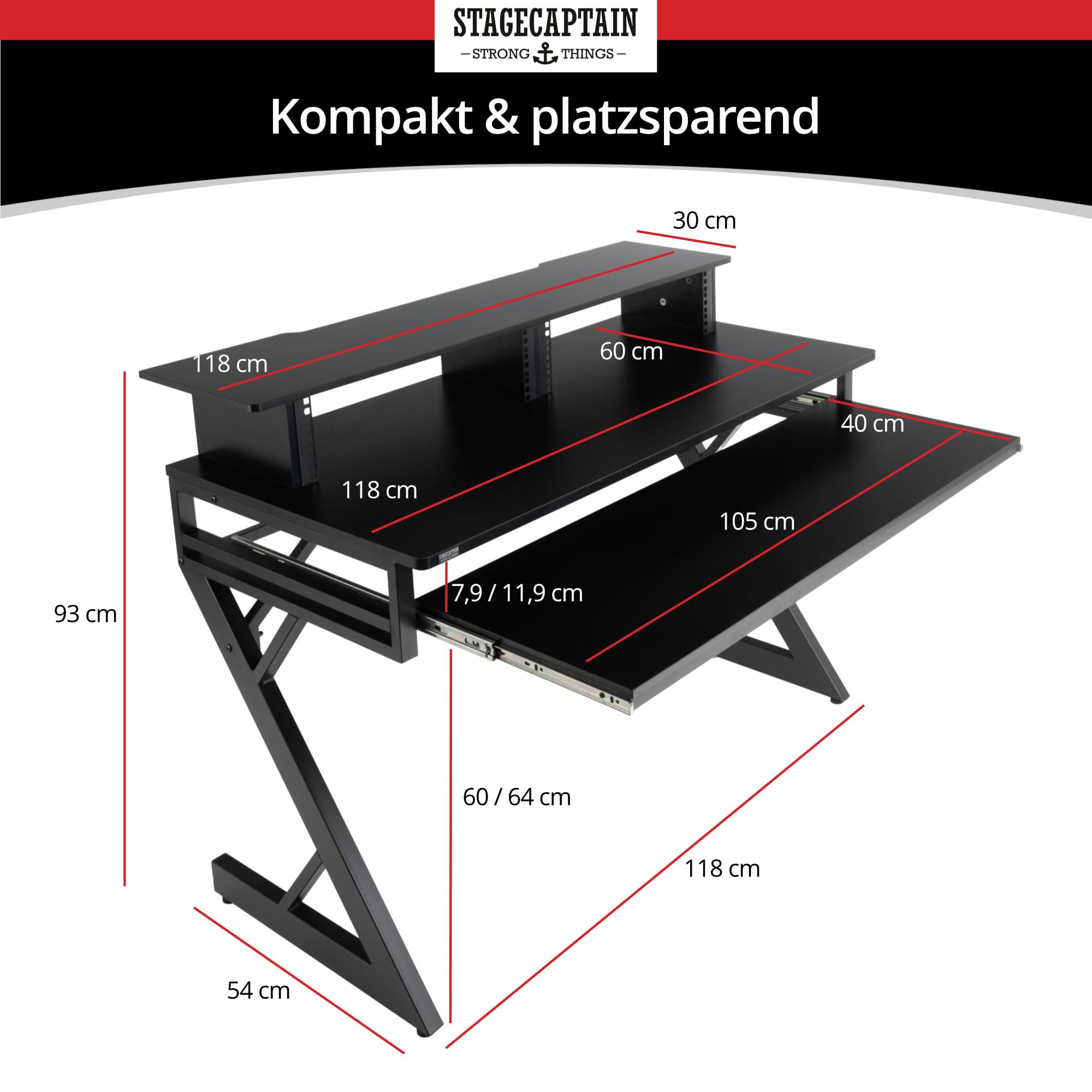 Stagecaptain ST-120 Mesa de Estudio, Estructura Estable en Z de Metal