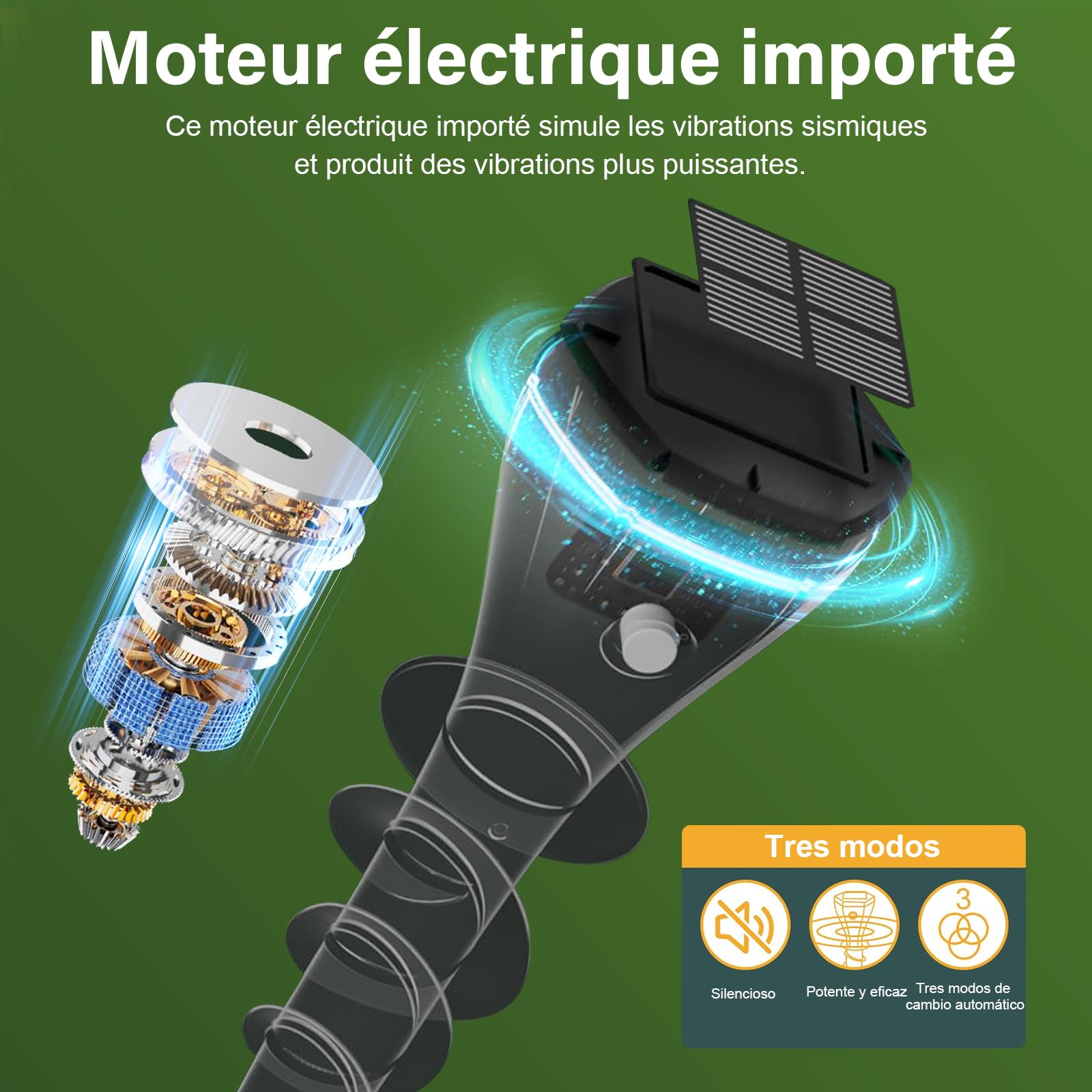 Ahuyentador de Topos Solares, 4 Piezas Ahuyentador de Ratones de Animales para la Expulsión de Topos, Ardillas de Tierra, Serpiente, Ratones de, IP65 Resistente al Agua, Verde