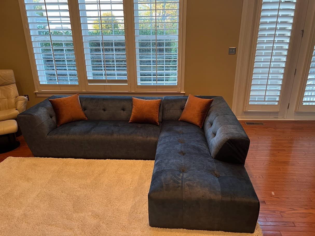 63/mo Finance Acanva Luxury MidCentury Velvet Tufted Low Back Sofa