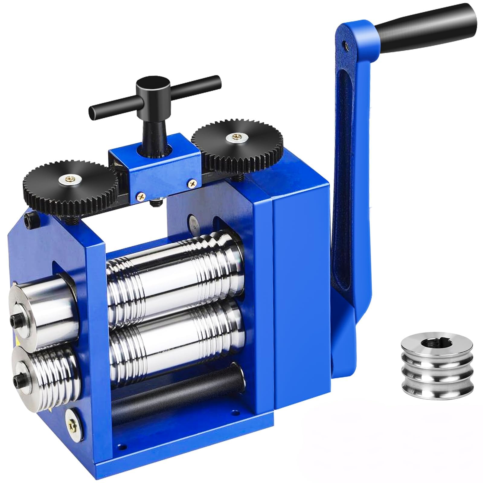ZHJOPP 40mm Manual Combination Rolling Mill Machine Jewellery Press Tool for Metal Stretching Wire Shaping and Pattern Embossing