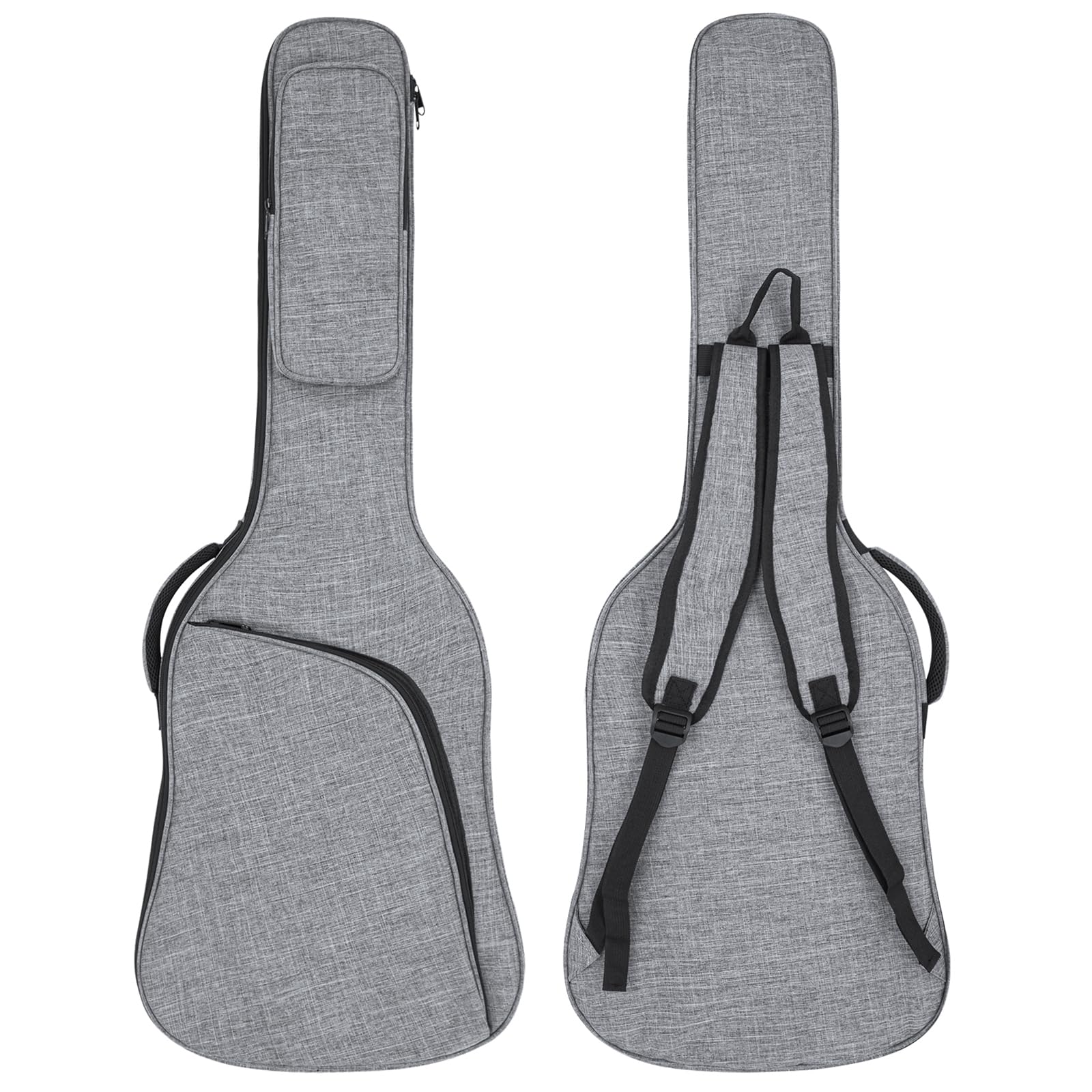 39 Inch Electric Guitar Bag Soft Guitar Case, 11 MM /0.4in Thick Padded Electric Guitar Gig Bag Guitar Backpack with Pockets, Grey