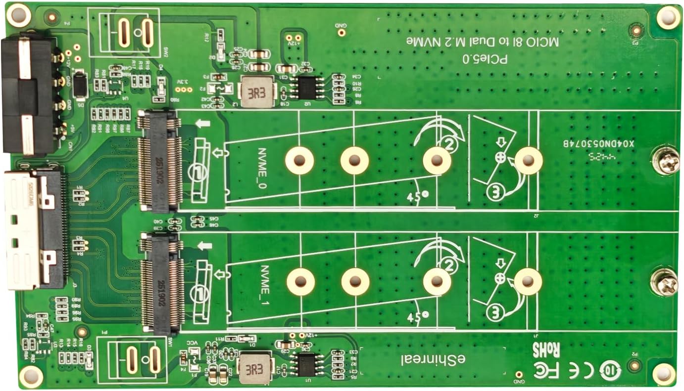 10Gtek M.2 (M Key) to SFF-8643 Adapter for PCIe 3.0 x4 Interface Conversion, Enabling High-Speed NVMe SSD Connectivity in U.2 Storage Systems