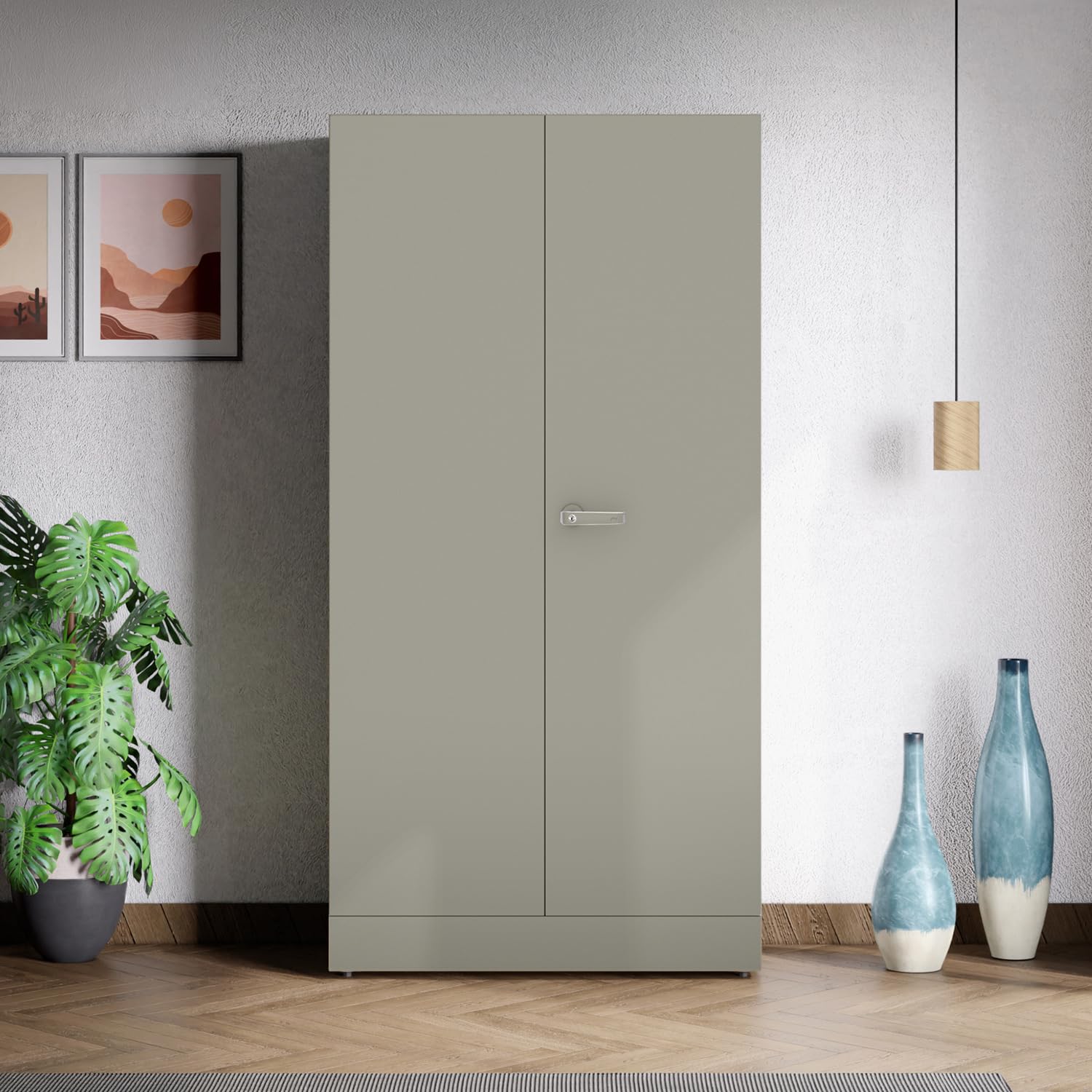 Interio by Godrej Auraline® Women Basic 2-Door Steel Almirah (London Fog), 1-Year Warranty, 1 Drawer-image-47