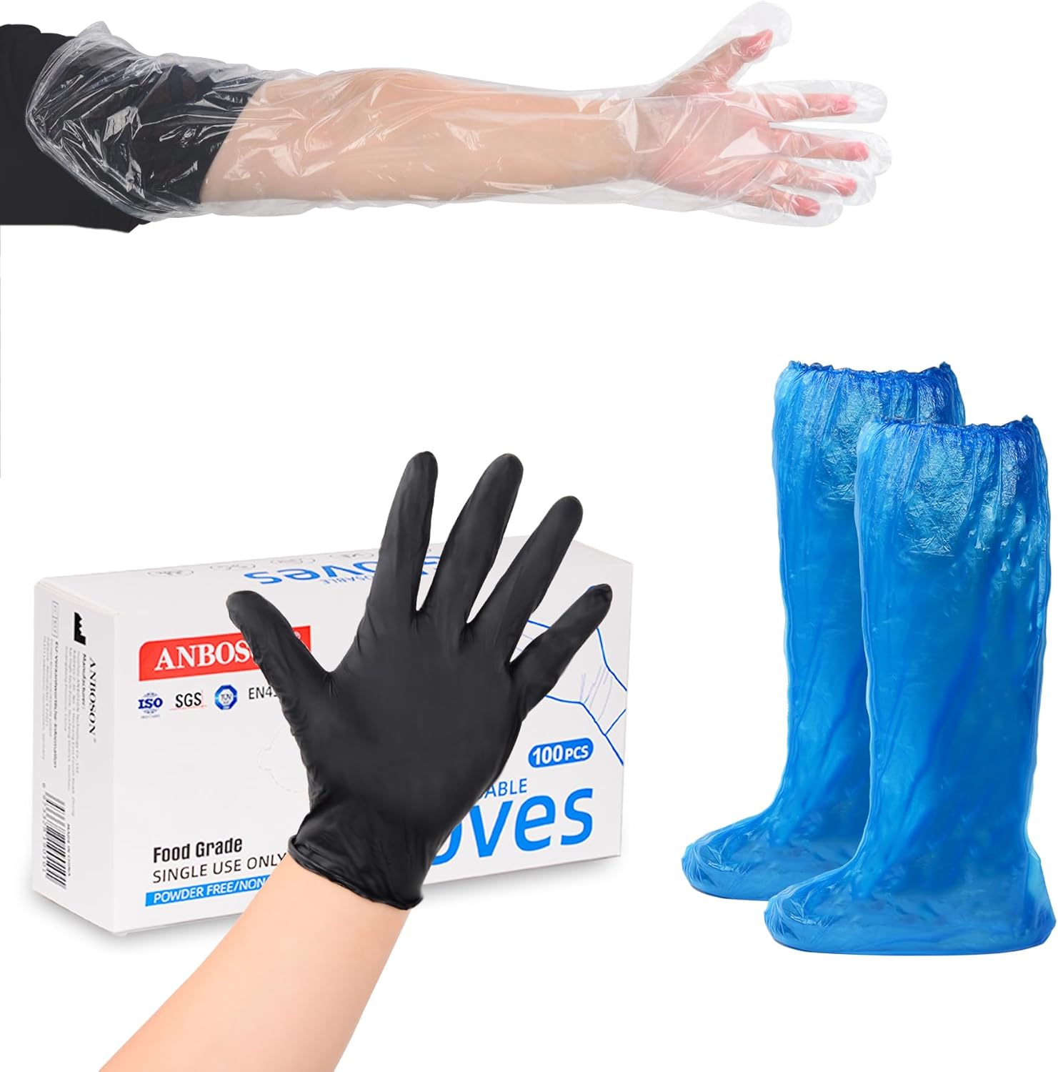 Ideagle 50 Pairs Field Dressing Gloves with Long Short