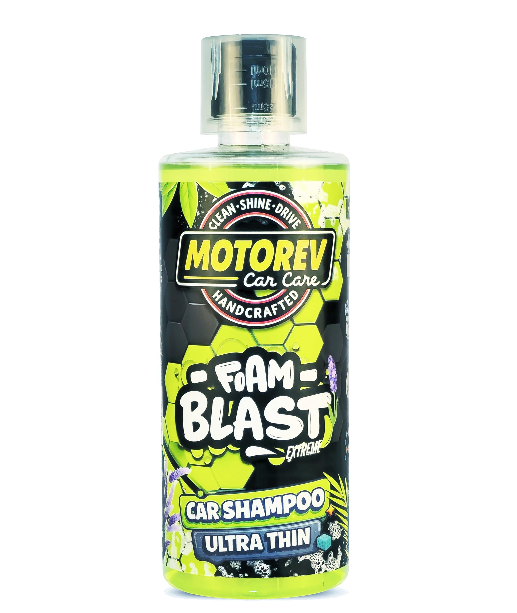 Motorev Foam Blast | Ultra Thin Liquid Formula (500 mL) | Car Shampoo with Advanced Foaming Technology | Bring the Shine back like Factory Finish | pH Neutral, High Foaming, Ultra- Slick Formula