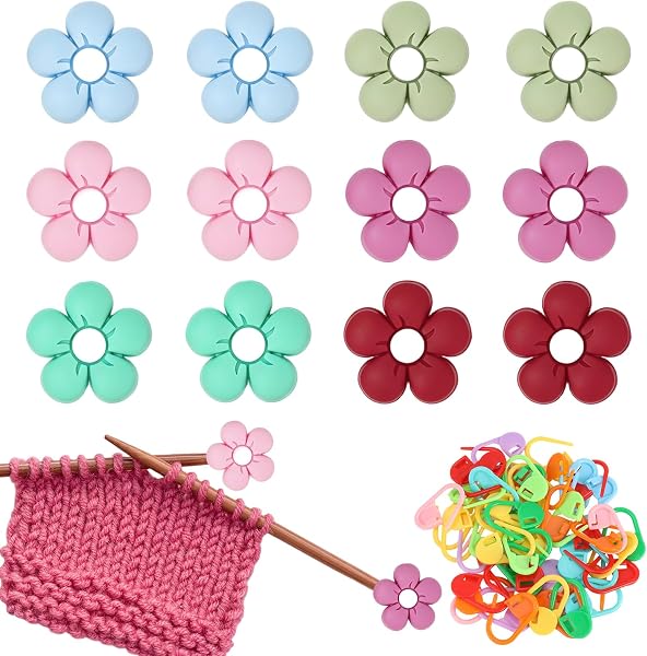 Strickzubehör mit 12 Spitzenschonern und 50 Maschenmarkierern – Bild 1