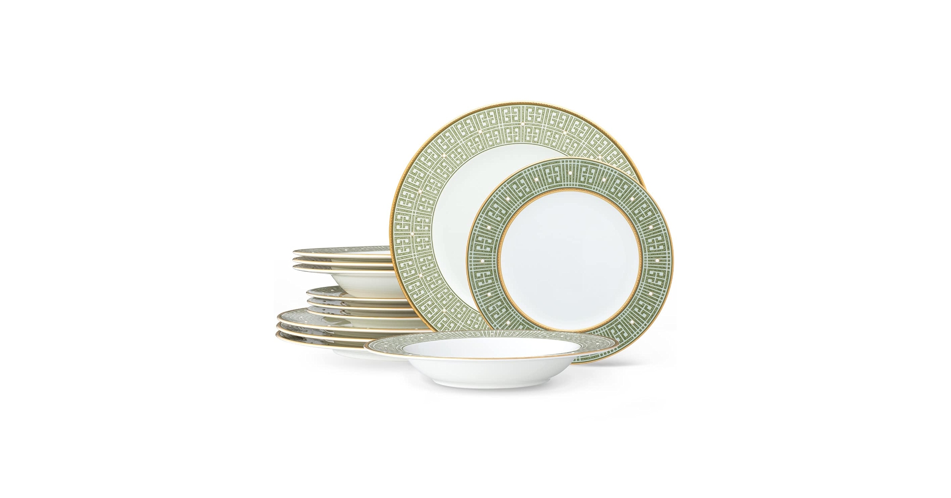 Amazon.com | Noritake Infinity Green Gold 12-Piece