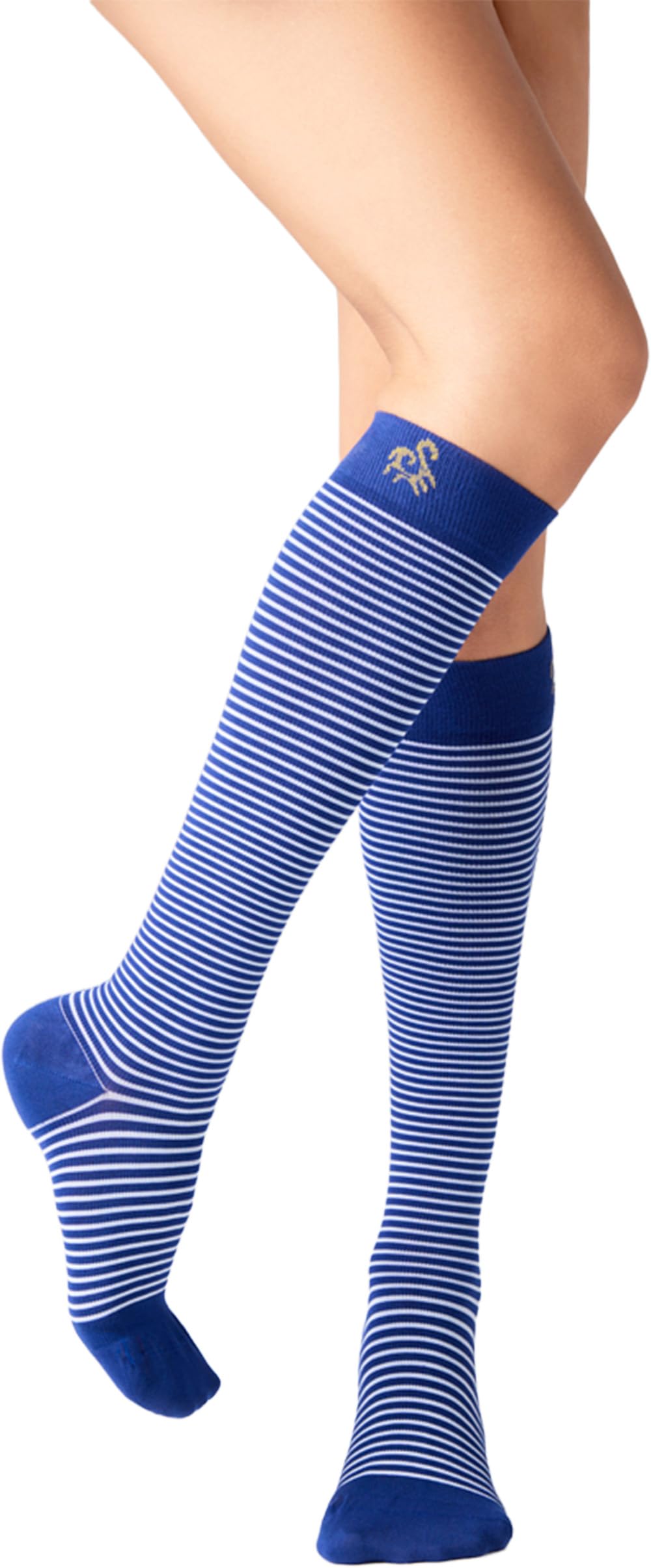 SOLIDEA Gambaletti STRIPE GAME POSEIDON, Colore BLU CINA, Calze a compressione graduata 15/21 mmHg Art. 0642A0X033