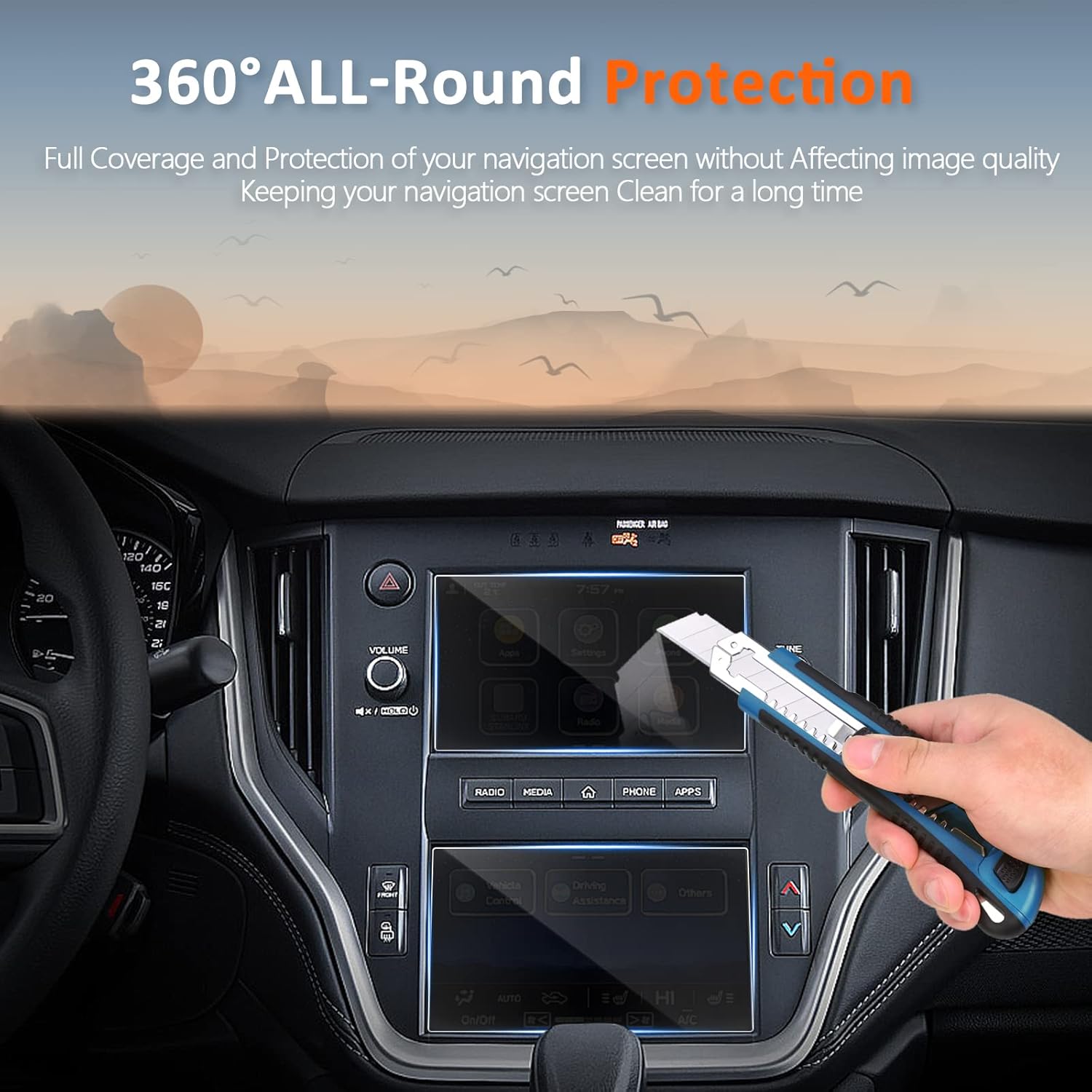 CDEFG (2PCS Tempered Glass Screen Protector for Subaru Outback, Legacy, WRX, Crosstrek, Impreza, Forester 2025 2024 2023 2022 Dual 7-inch Touch Screens