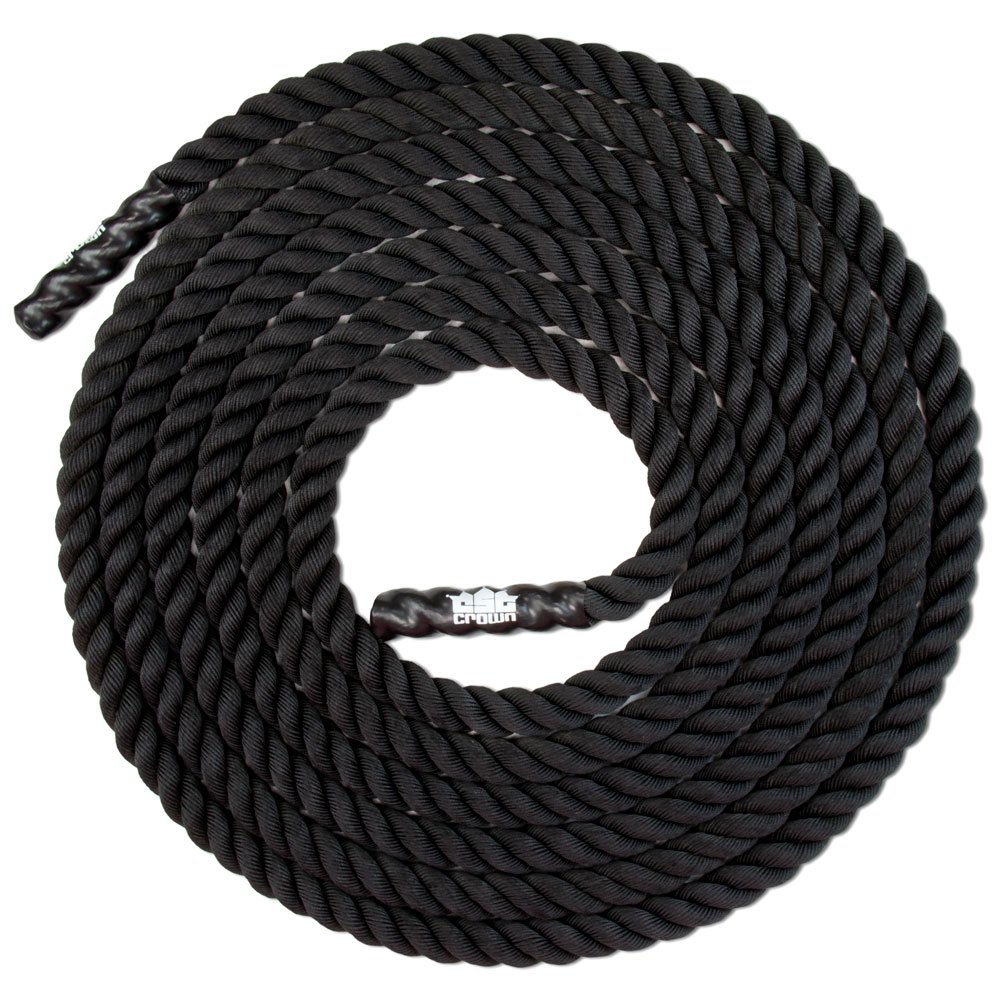 Crown Sporting Goods Battle Seile - strapazierfähiges Poly Dacron Seil mit Gummigriffen, Fitnessgerät für Zuhause, Büro, Profi Gym & WOD Training Rope