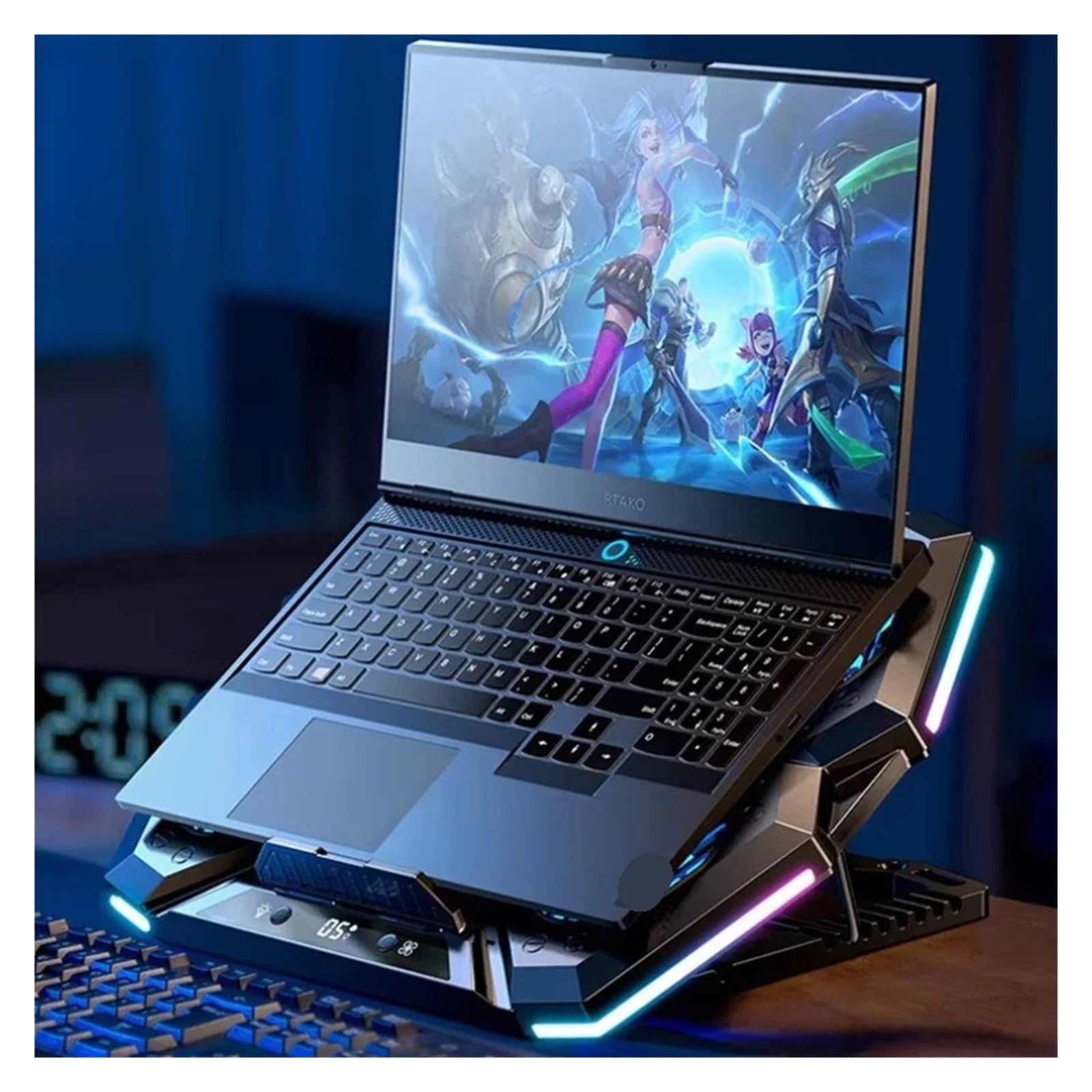 Supporto di Raffreddamento for Laptop con Tecnologia di Raffreddamento A Semiconduttore E 6 Ventole Turbo, Pad di Raffreddamento for Laptop da Gioco Adatto A Laptop di Tutte Le Dimensioni