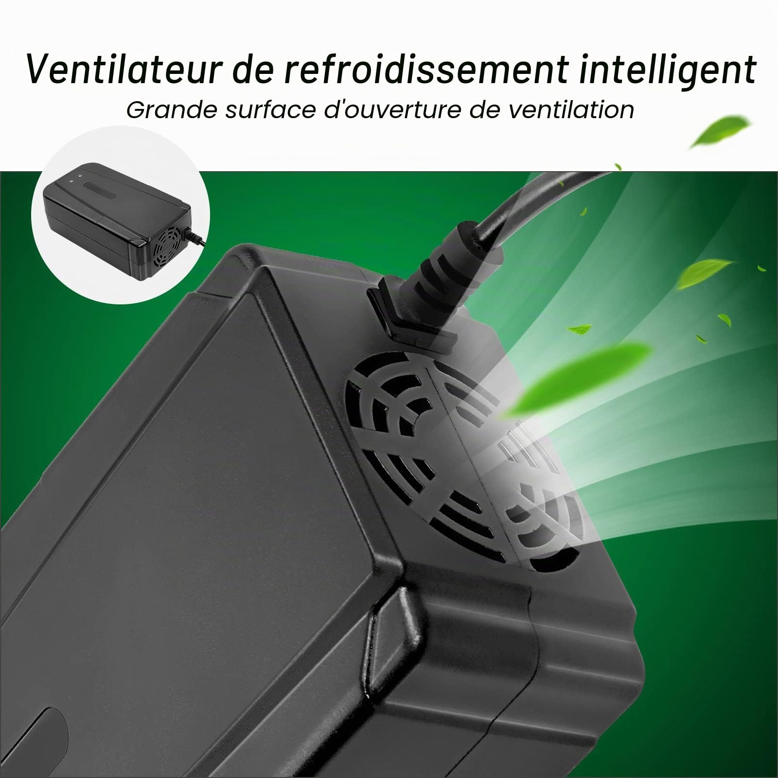 Chargeur de Batterie au Plomb 24V 36V 48V 60V 72V 3A pour Razor E100 Ground Force Kart e-Bike Scooter Kart (ne Convient Pas aux Batteries Lithium-ION)