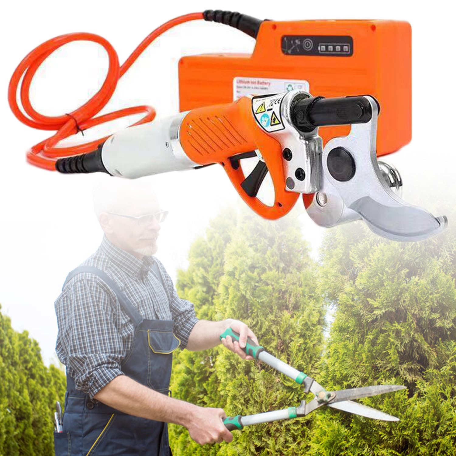 Anxyyds Multicolor Cordless Electric Pruning Shears For 36V, Brushless Electric Pruner, Pruning Shears For Gardening/Tree Trimming