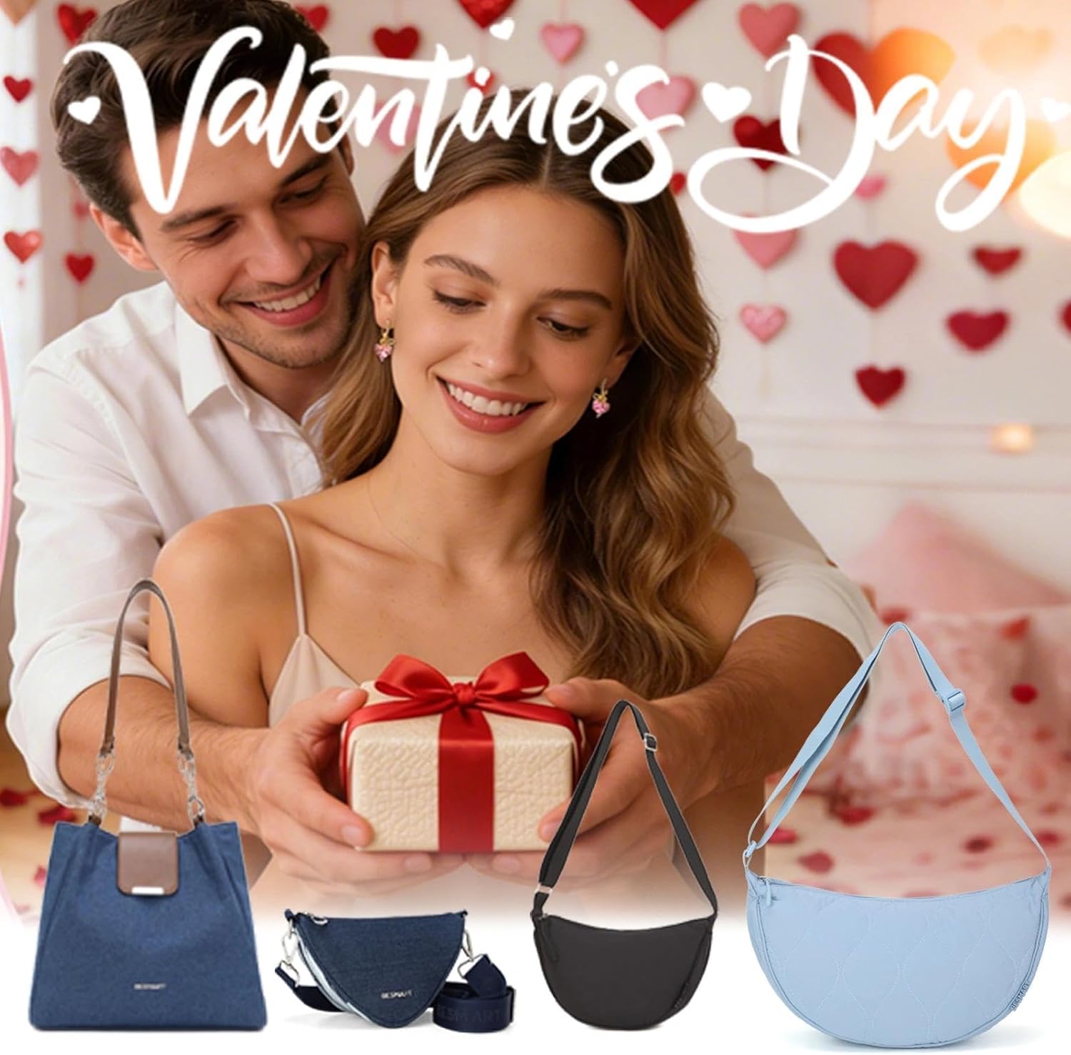 BESMART Denim Canvas Tote Bag Shoulder Bags for Women, Women's Handbag with Circle Chain, Female Satchel for Daily/Commuter - Image 2