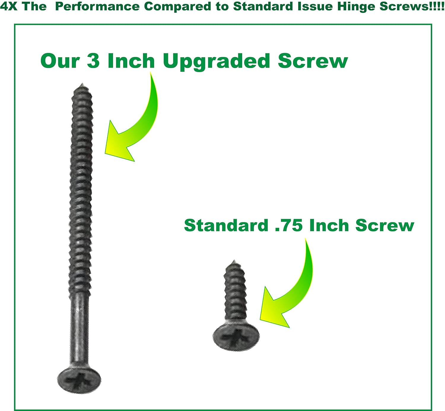 Oil Rubbed Bronze Wood Screws 9 X 3 Inch – Extra Long Door Hinge Screws - Door Security Screws - 24 Pack