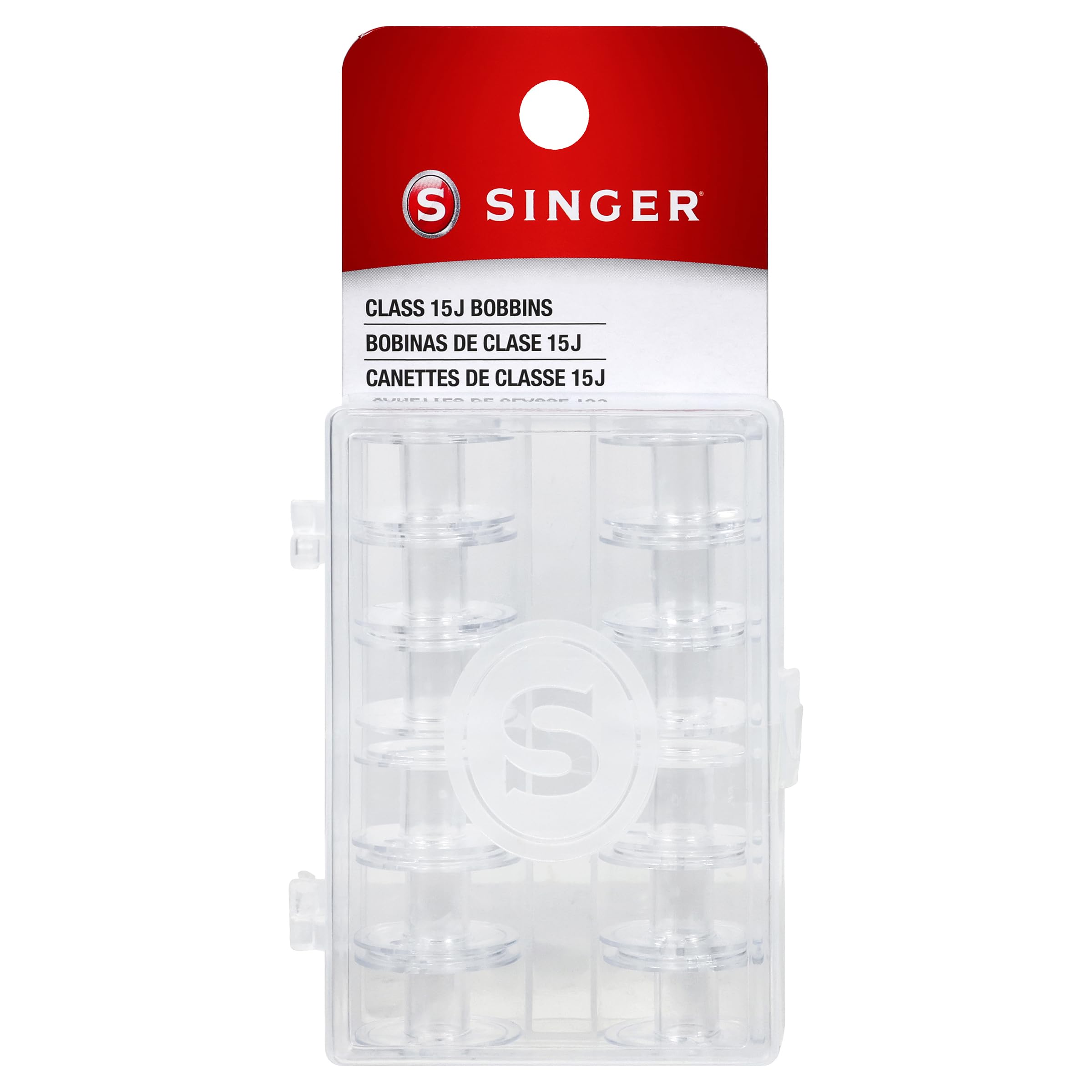 SINGER 06543 Class 15J Bobbins, Transparent, 12-Count